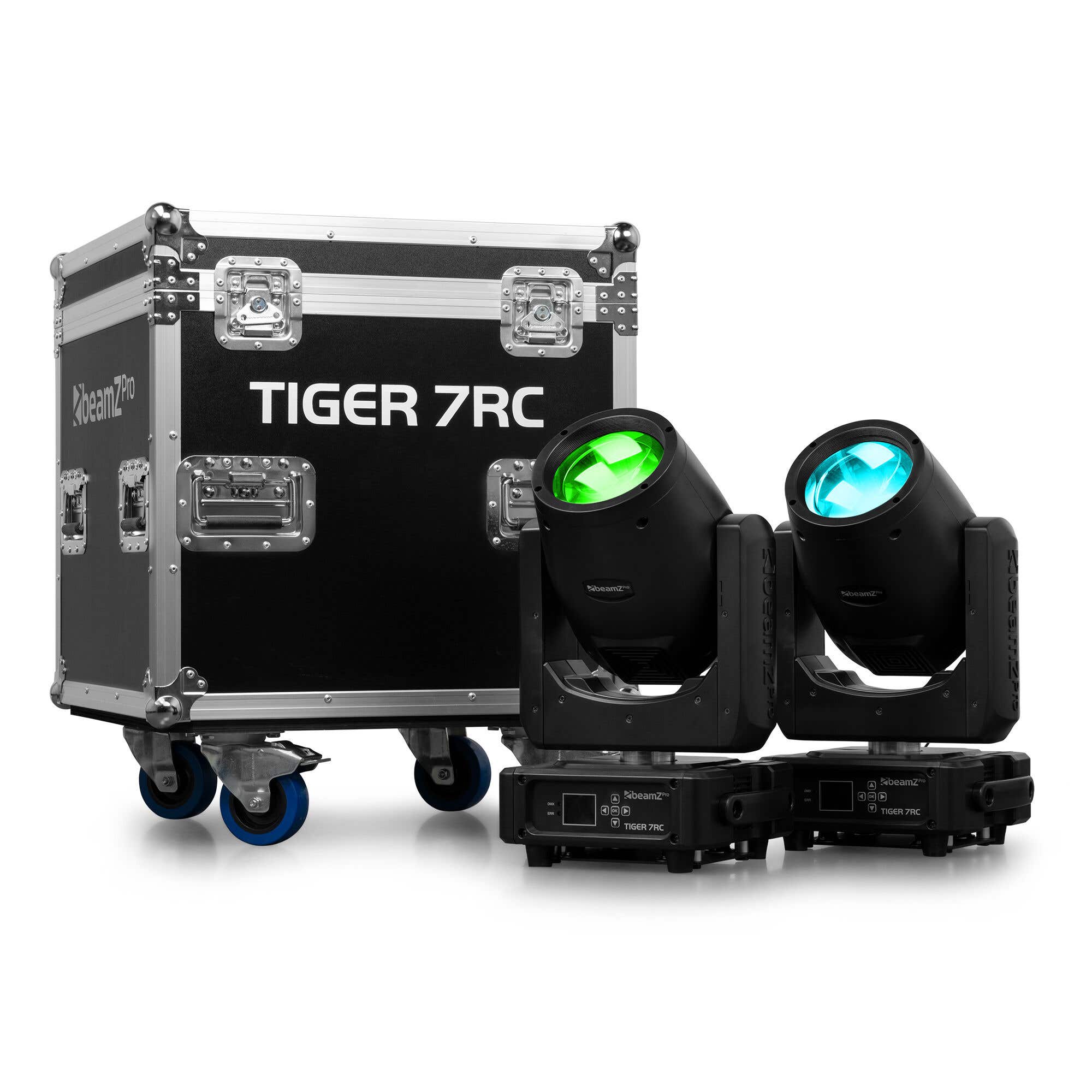 BeamZ Professional Tiger 7RC beam moving head set van 2 stuks in flightcase - Met 1° beam - 230W 