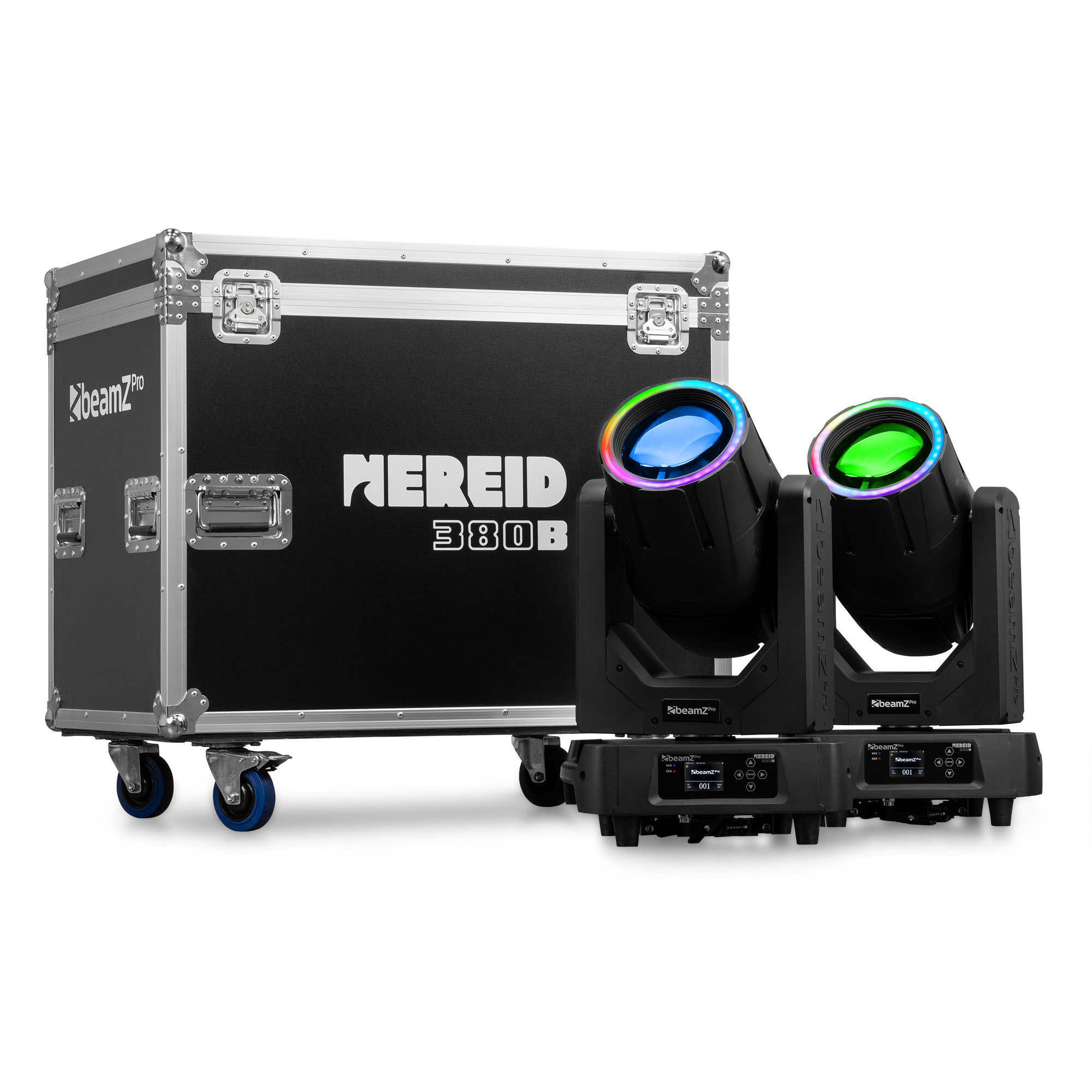Retourdeal - BeamZ Professional Nereid380B waterdichte moving head set van 2 stuks in flightcase