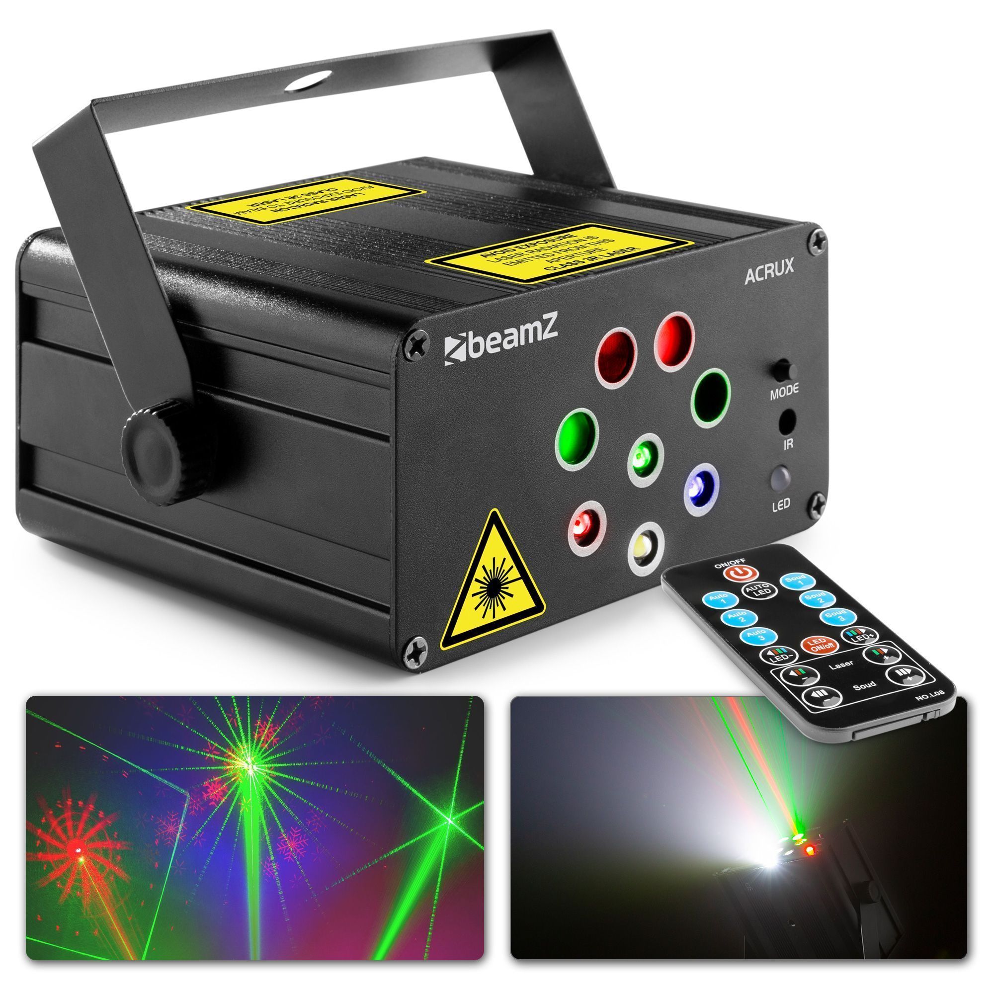 Retourdeal - BeamZ Acrux party laser met 4 lasers en gekleurde LED&apos;s