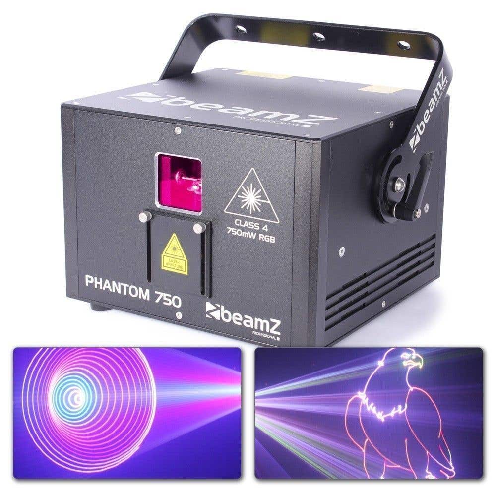 BeamZ Phantom 750 pure diode analoge laser RGB 30 kpps ILDA + DMX
