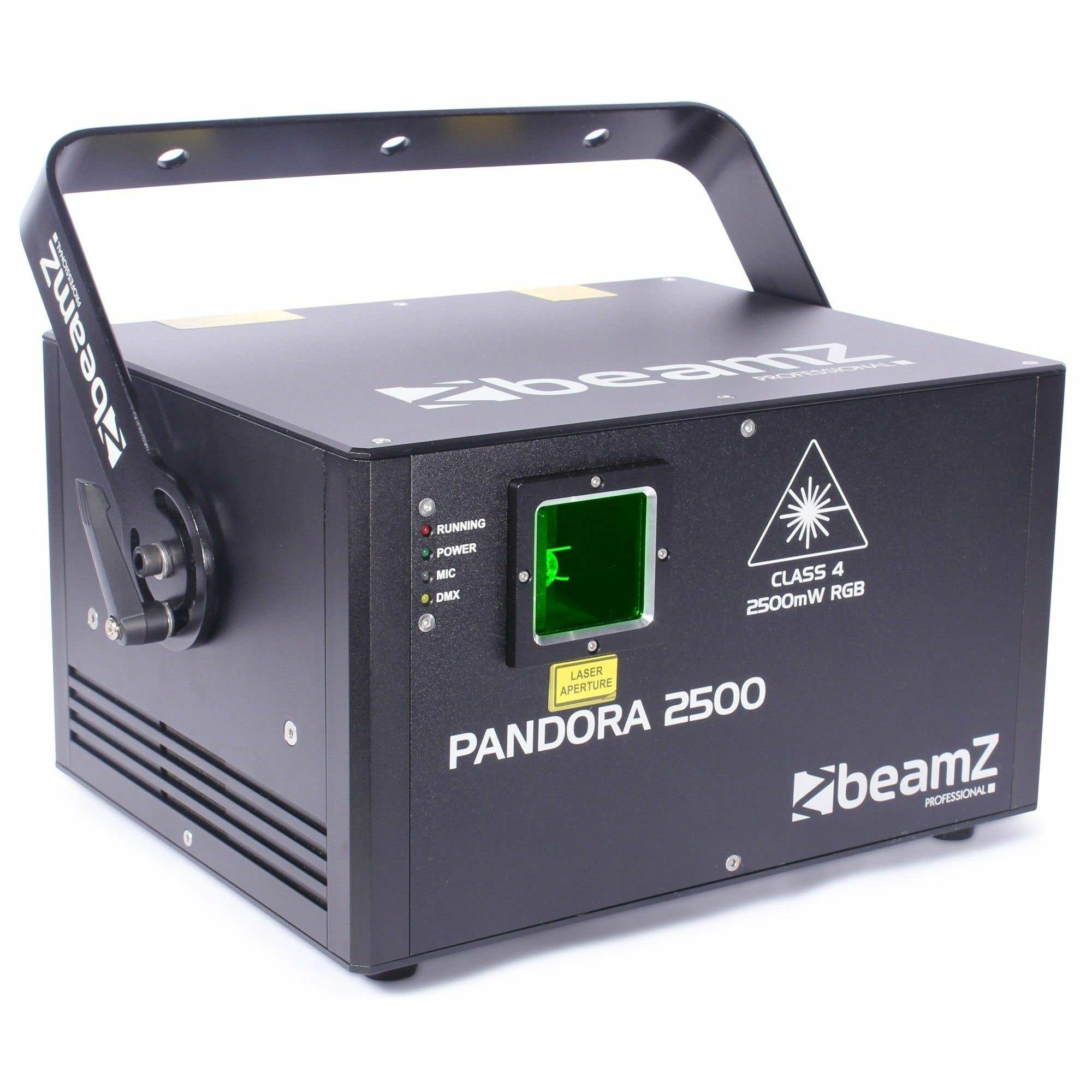 BeamZ Pandora 2500 TTL laser RGB met ILDA en DMX 30 kpps