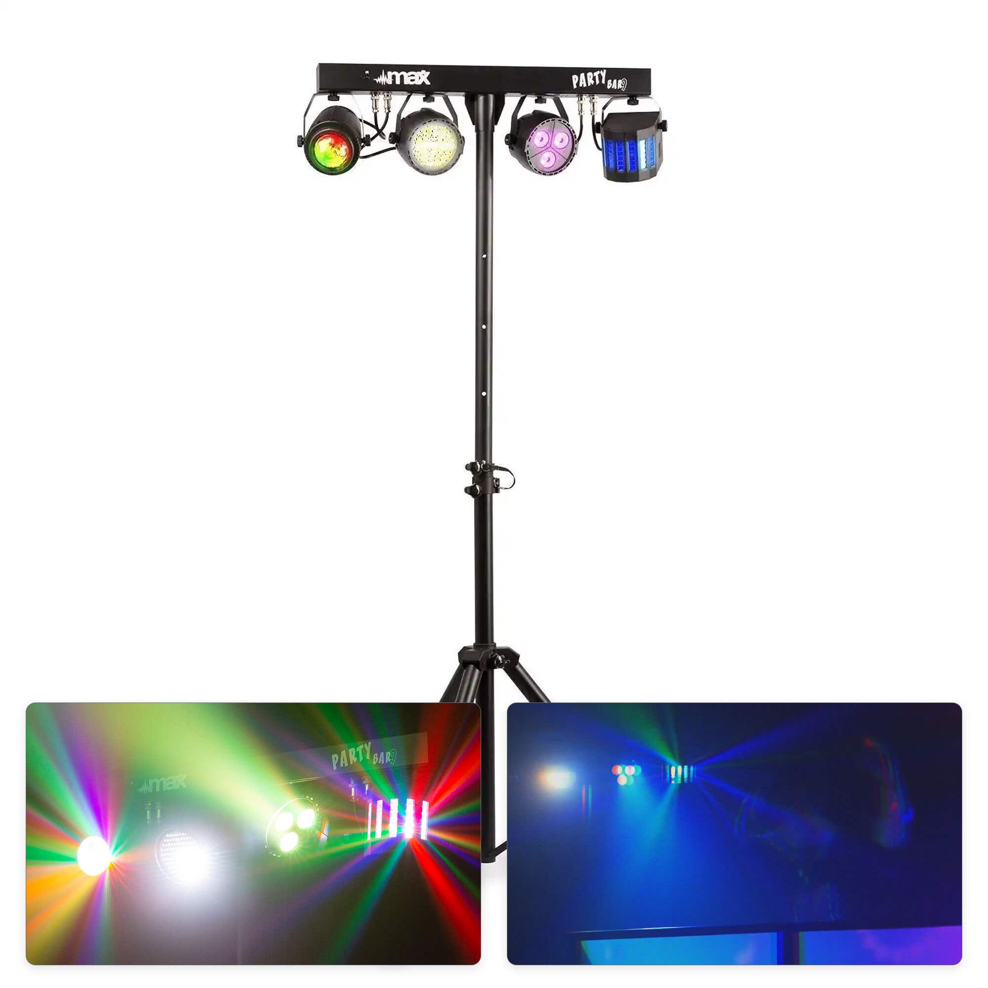 MAX Partybar09 lichtset - Jelly Moon, Derby, PAR spot en Stroboscoop