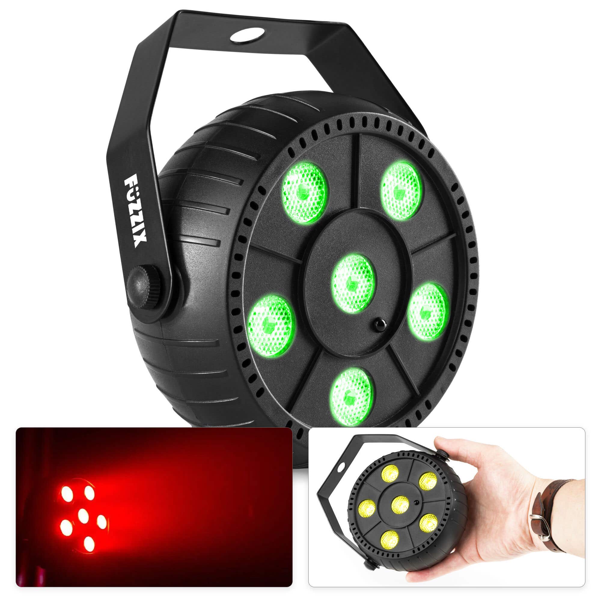 Fuzzix PLP10 RGB LED PAR met ingebouwde accu - 6x 2W LED's