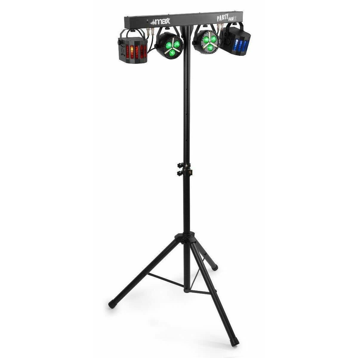 Retourdeal - MAX Partybar12 lichtset - 2x PAR spot met strobe en 2x