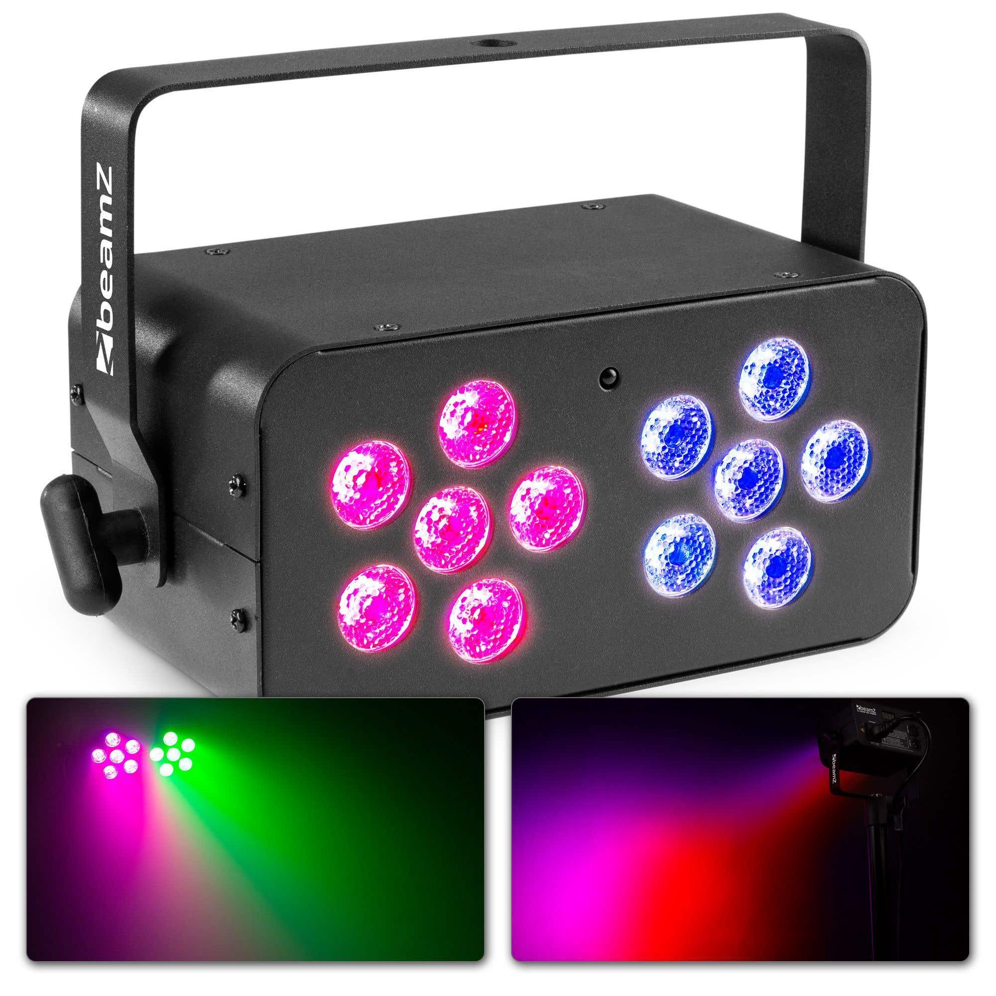 Discolamp - BeamZ DJ Bank 124 - 4x LED PAR in één behuizing - Incl. afstandsbediening