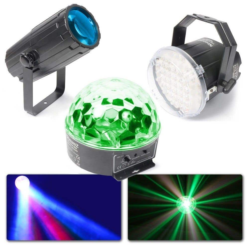 BeamZ Disco Lampen - Moonflower, Stroboscoop en Ministar Set 1
