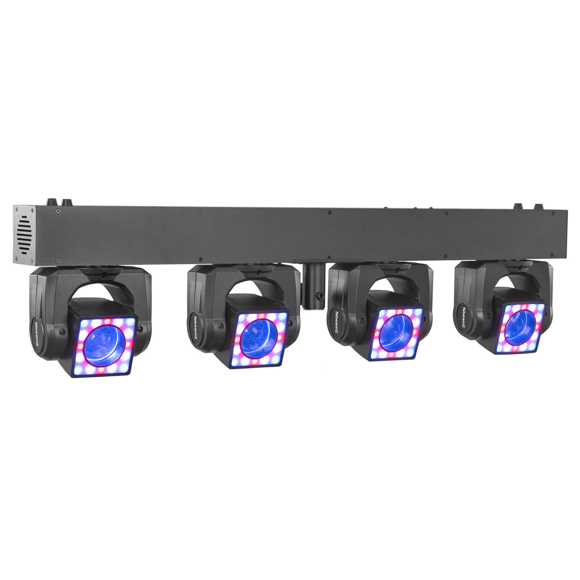 BeamZ ShowBar GO Shine - Moving head bar met 4 moving heads - Ingebouwde LED ringen - RGBW - 160W