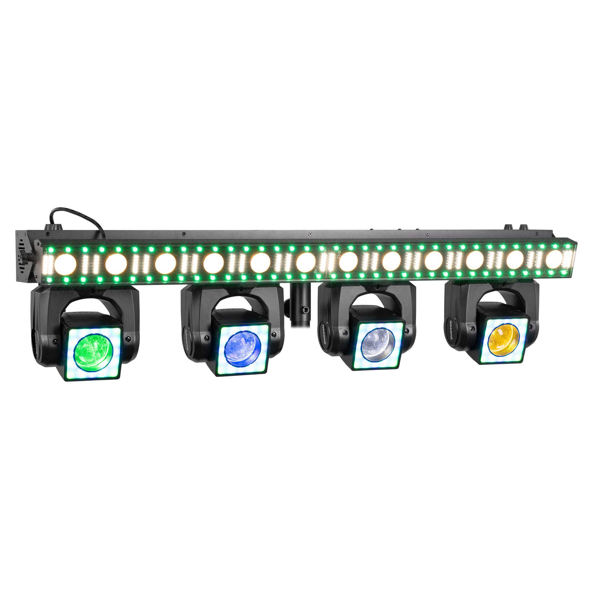 BeamZ ShowBar GO Edge - Moving head bar met 4 moving heads - Met LED bar en stroboscoop - RGBWA