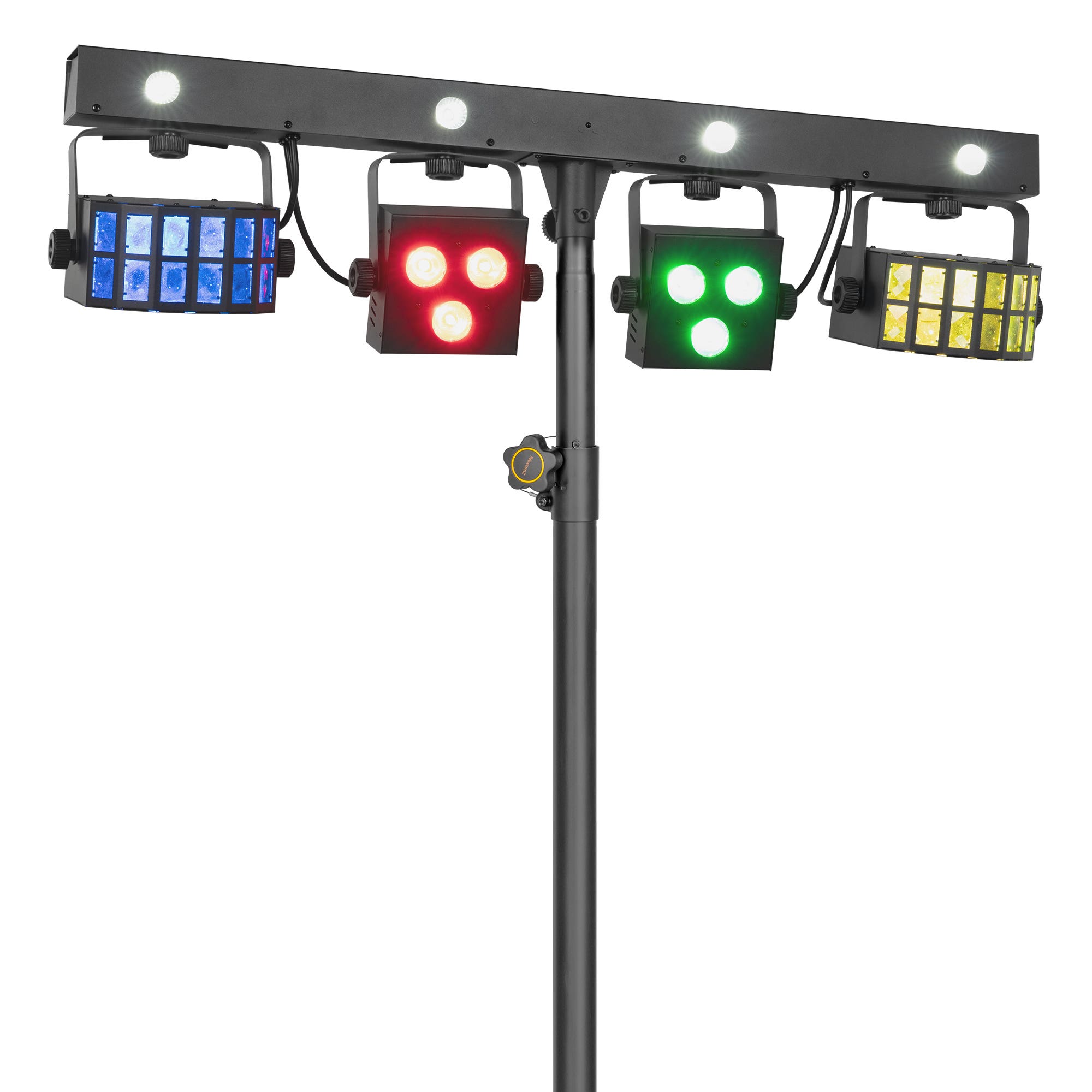 BeamZ SHOWBAR FREE2 - Complete lichtshow op statief met Derby’s en LED parren - Met draagtas - RGBW