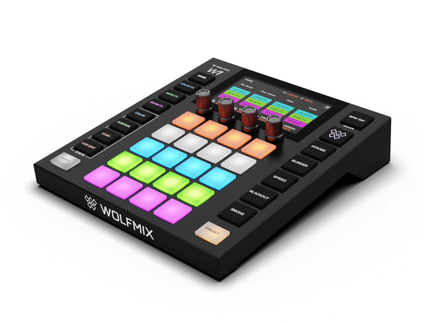 Wolfmix W1 MK3 DMX controller - Standalone lichtcontroller - Tot 4 DMX-universes 