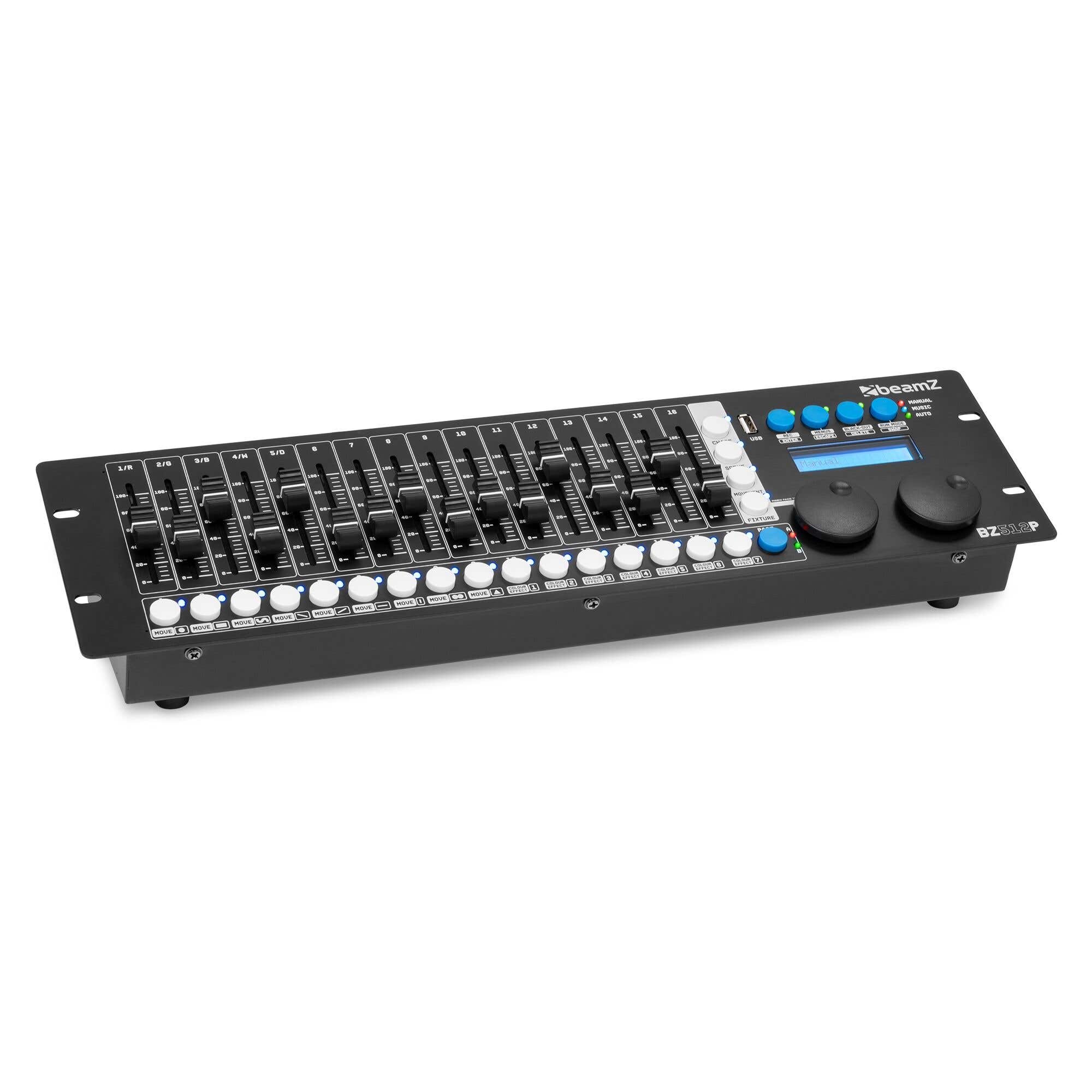 Retourdeal - BeamZ BZ512P DMX controller - 512 kanaals controller - Tot 28 fixtures - 19 inch