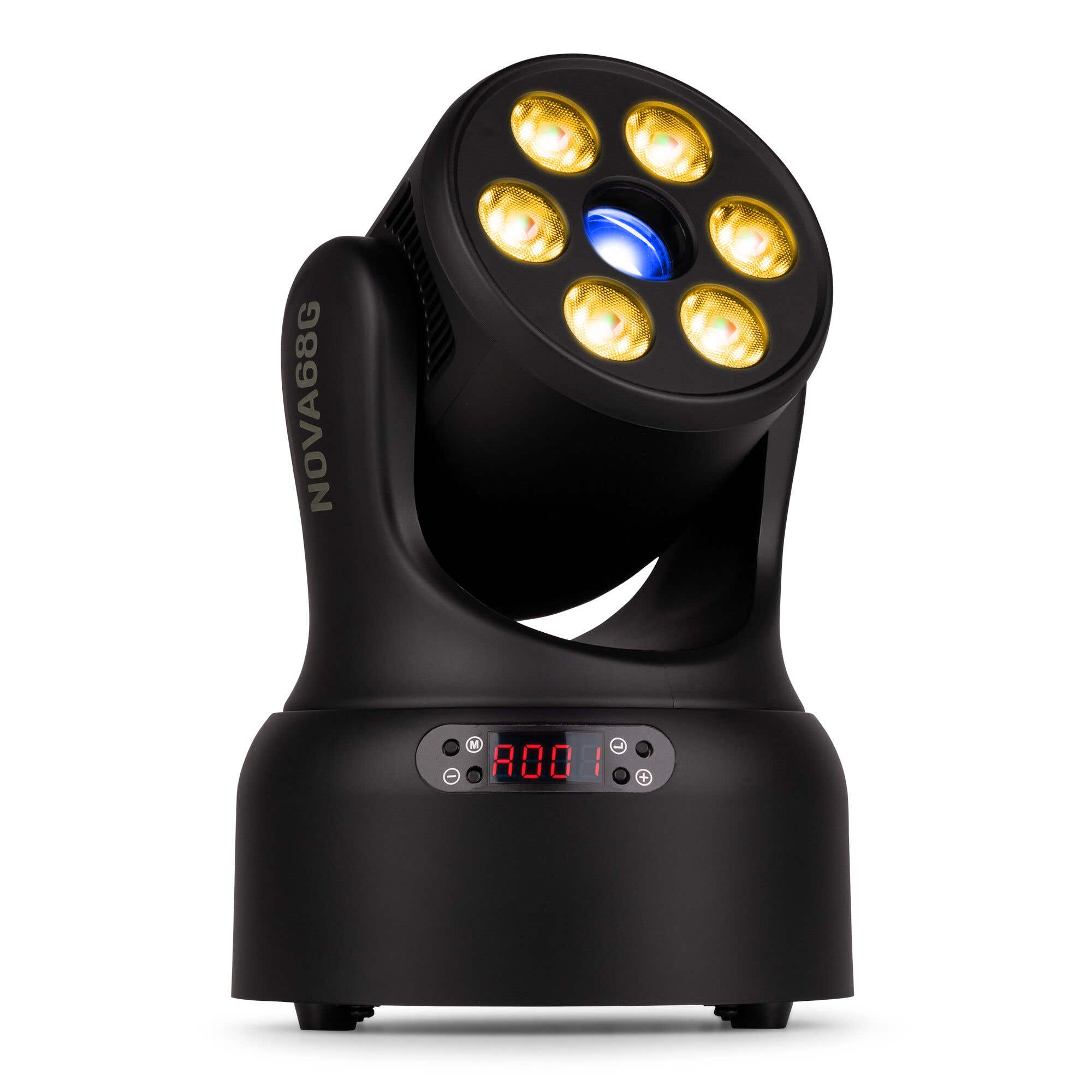 Retourdeal - BeamZ NOVA68G-BK wash moving head met gobo’s - Met 6x 8W LED’s + 30W centrale LED - RGBW - Zwart
