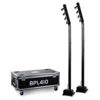 BeamZ BPL410 Spotverlichting set voor events - Accugevoede mastverlichting met flightcase - Zwart