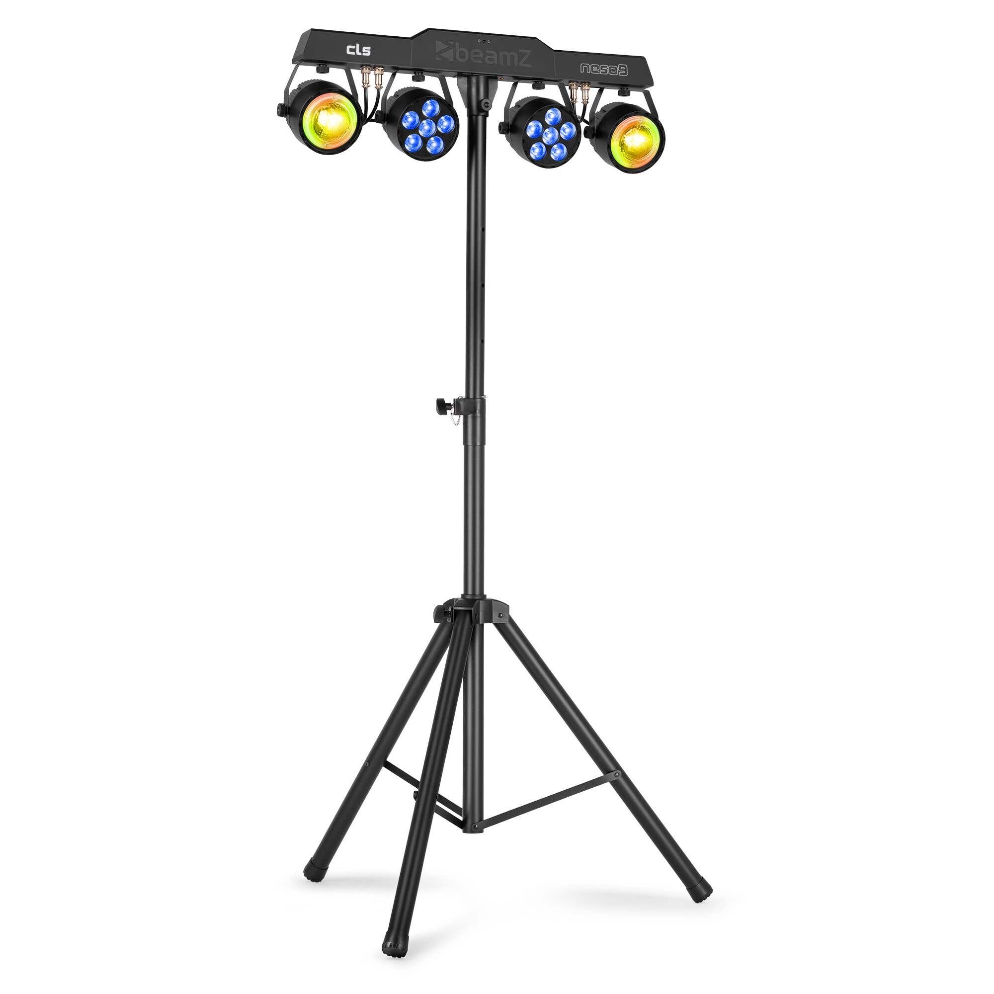 BeamZ CLS Neso9 Party Bar - Alles-in-een partyset met 2x RGBW LED par + 2x Jellymoon - Met statief 