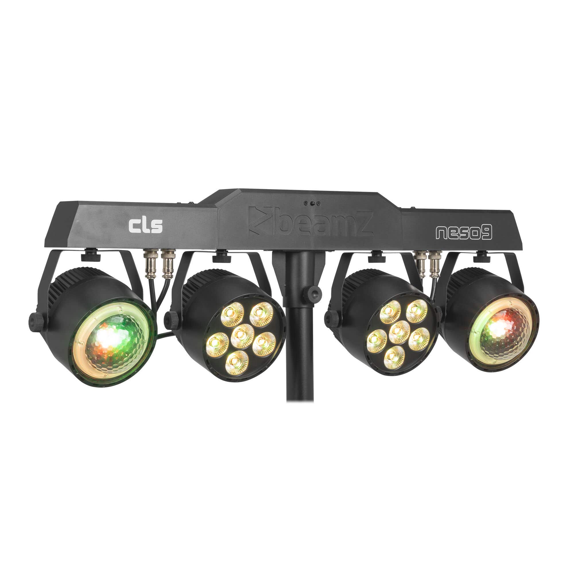 BeamZ CLS Neso9 Party Bar - Alles-in-een partyset met 2x RGBW LED par + 2x Jellymoon - Met statief 