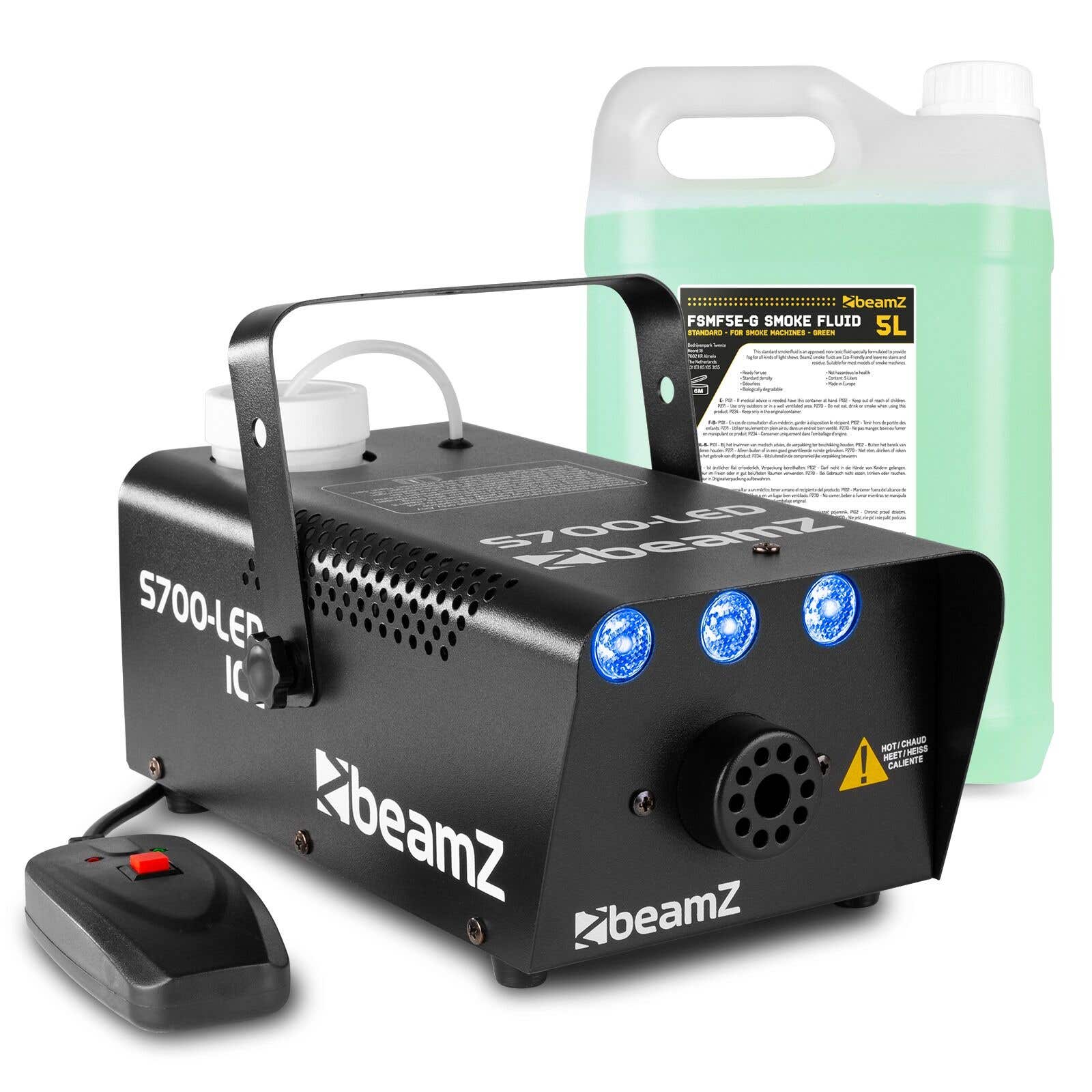 BeamZ S700LED 'ICE’ Halloween rookmachine - Met 3 blauwe LED’s en 5 liter rookvloeistof - 700W