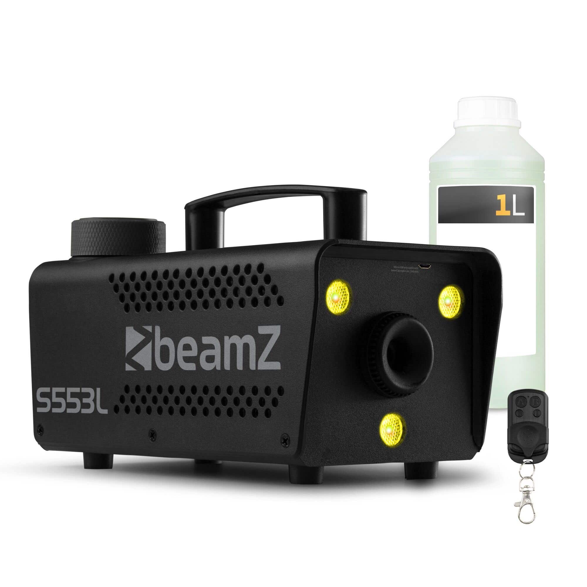 BeamZ S553L Rookmachine met LED’s - Set met 1 liter vloeistof - 3 RGB LED’s - 550W