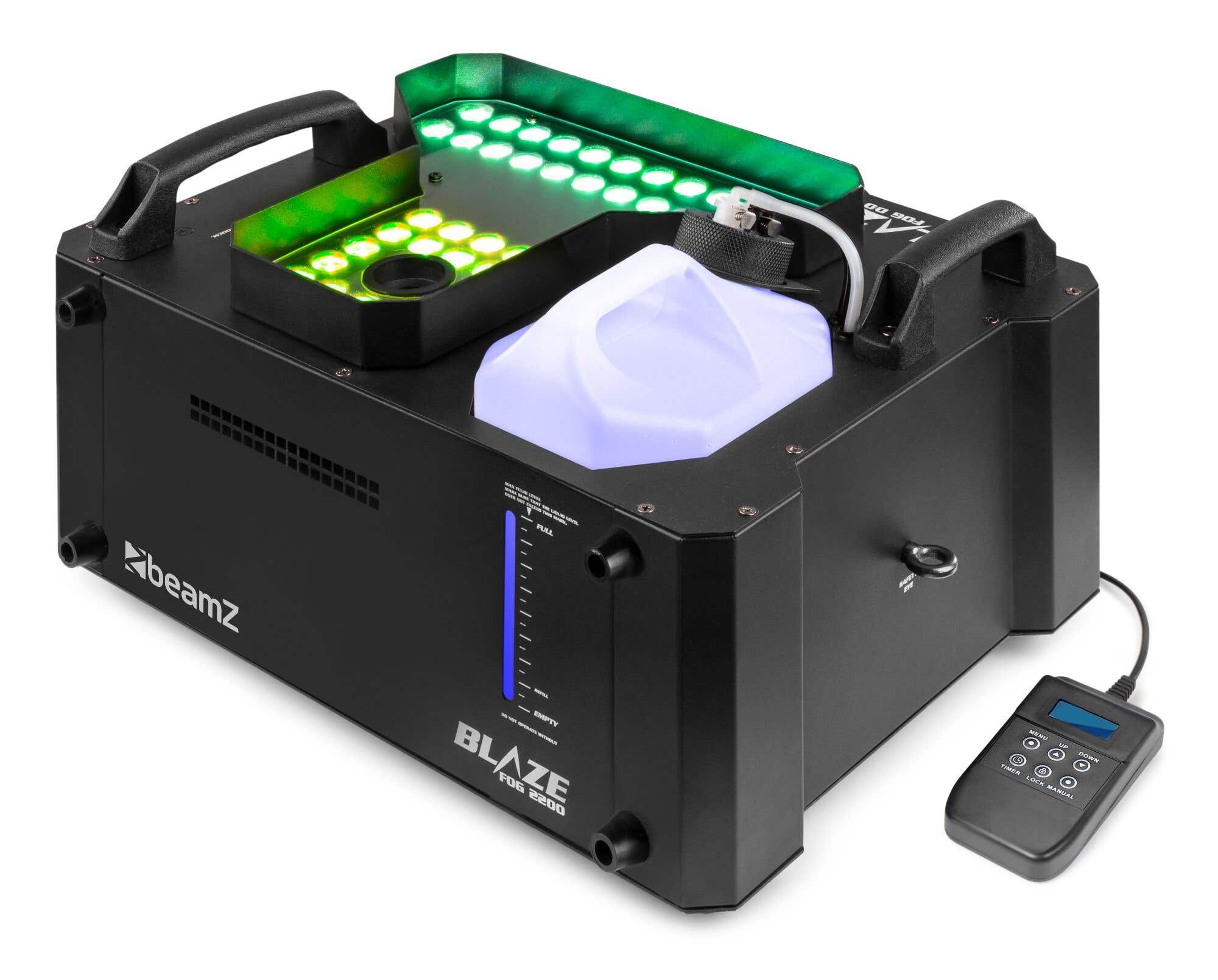 Retourdeal - BeamZ rookmachine BLAZE2200 - Horizontale en verticale rookmachine met lichteffecten - 2200W