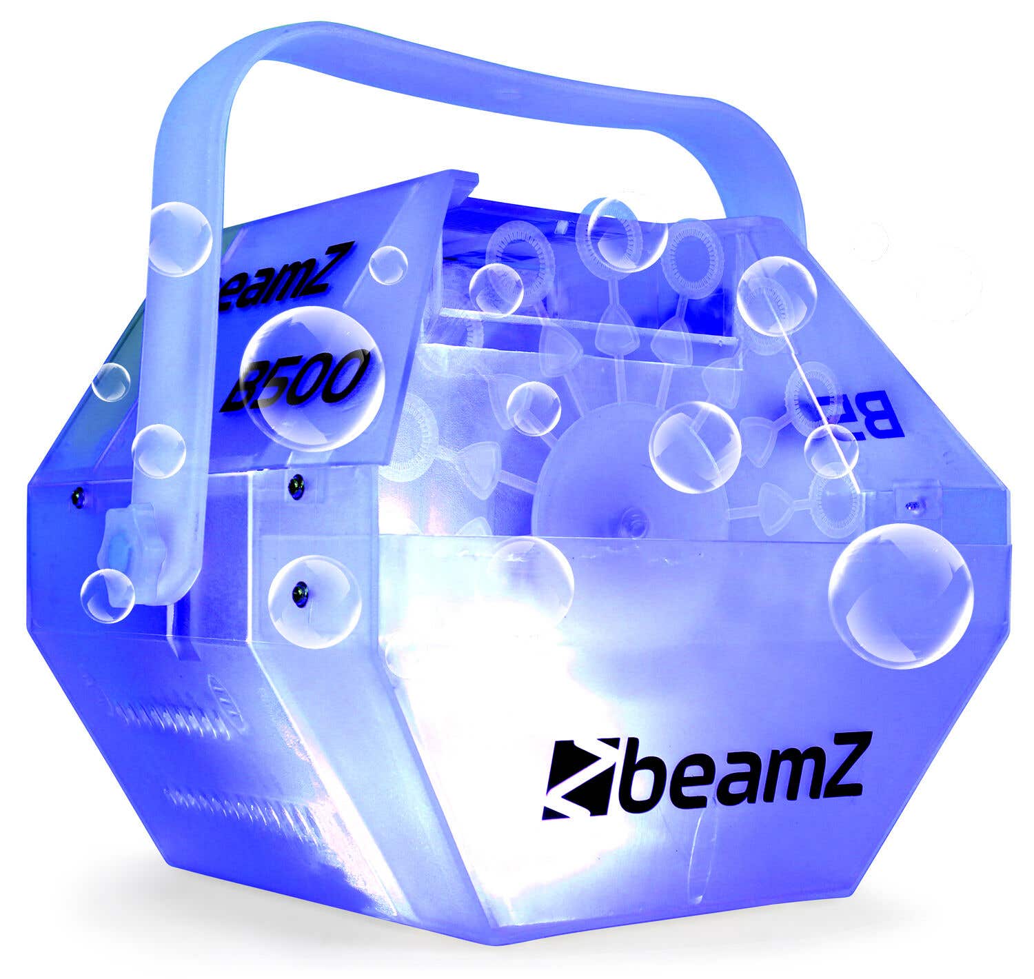 BeamZ B500LED Bellenblaasmachine transparant - Met lichten en 550ml reservoir - Voor kinderfeestjes