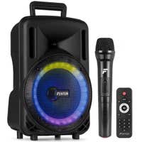 Fenton FT08LED MK2 party speaker met Bluetooth - Karaoke speaker met microfoon - 8 inch - 300W
