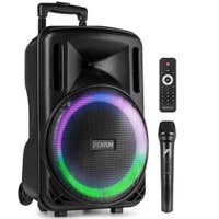 Retourdeal - Fenton FT12LED MK2 party speaker met Bluetooth - Karaoke speaker met microfoon - 12 inch - 700W