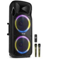 Retourdeal - Fenton FT212LED MK2 party speaker met Bluetooth - Dubbele 12 inch speaker met microfoons - 1400W