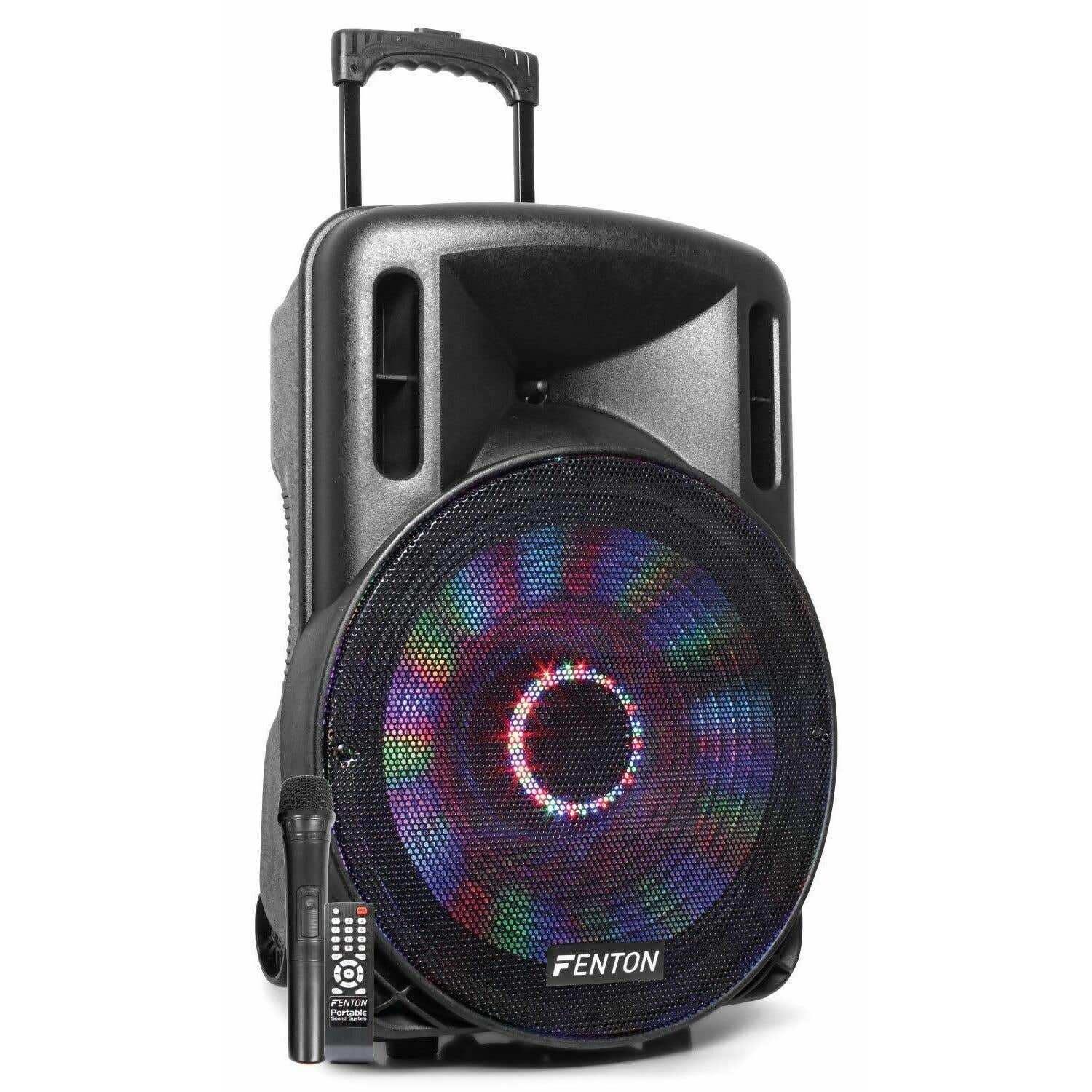 Retourdeal - Fenton FT15LED karaoke speaker 800W 15" met LED