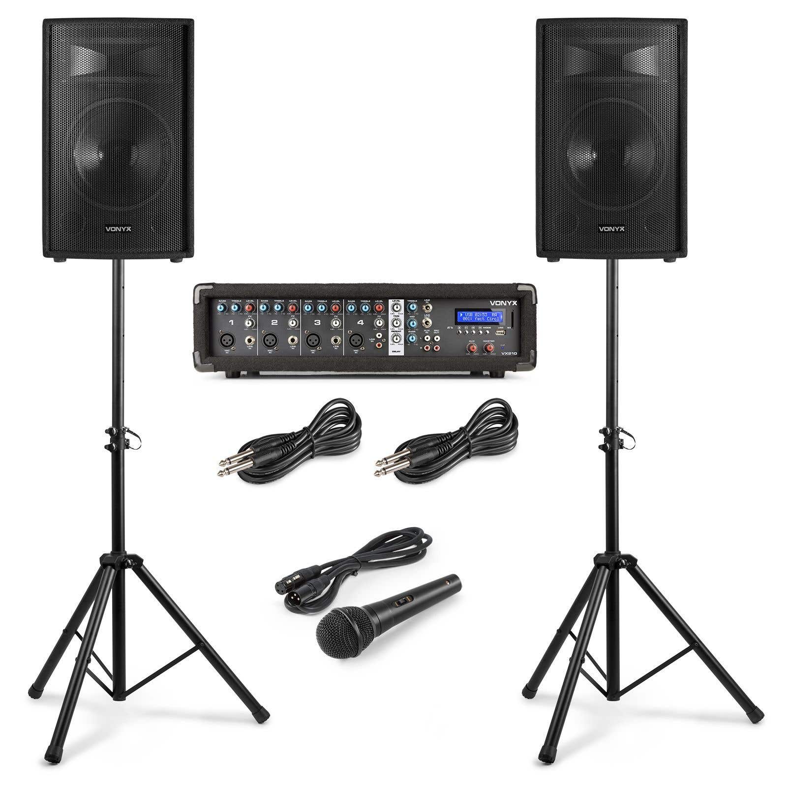 Retourdeal - Vonyx VX210 Complete geluidsinstallatie voor zang - 2x 10