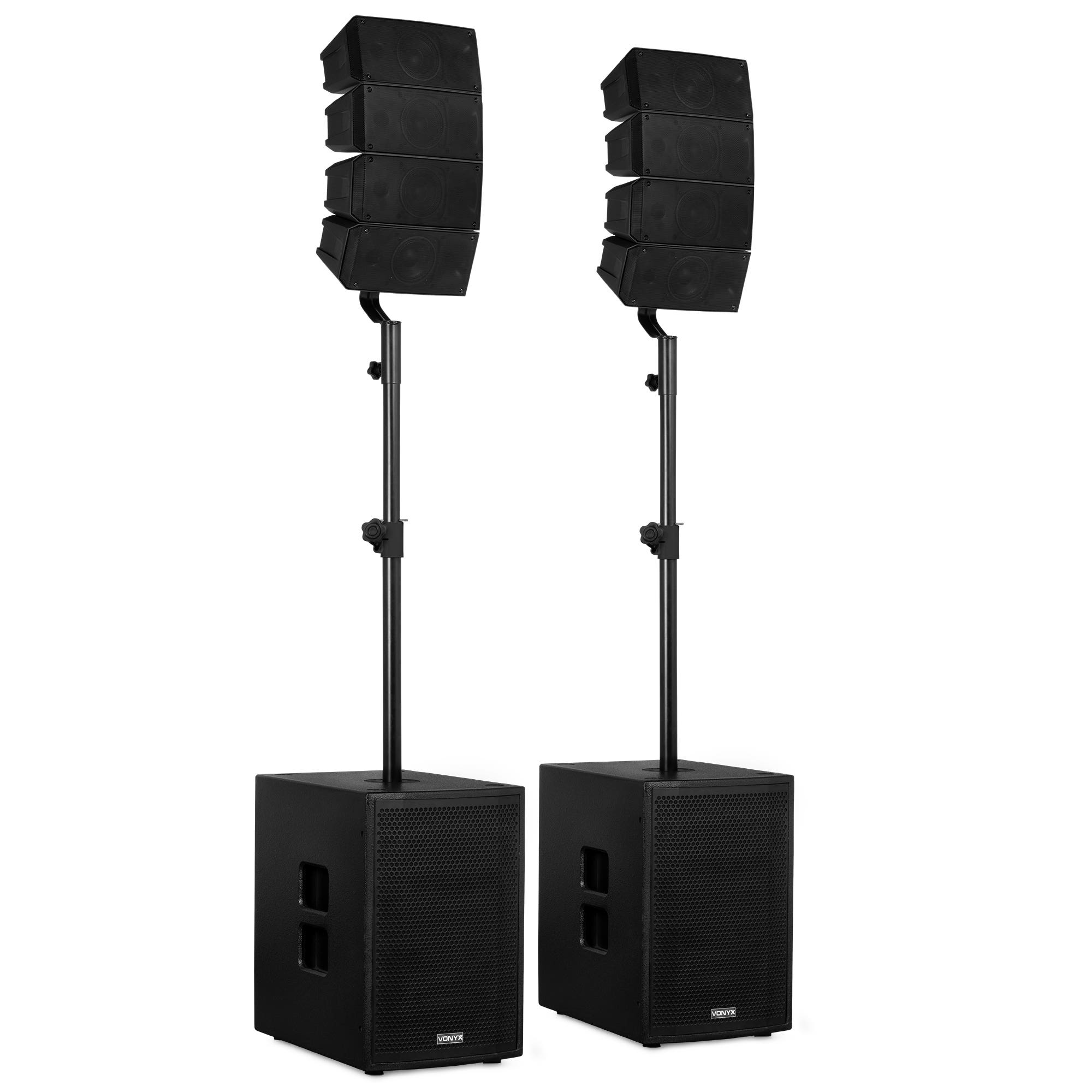 Vonyx VX92 PA systeem - 2.2 Systeem met line array speakers en 15 inch subwoofers - 1600W