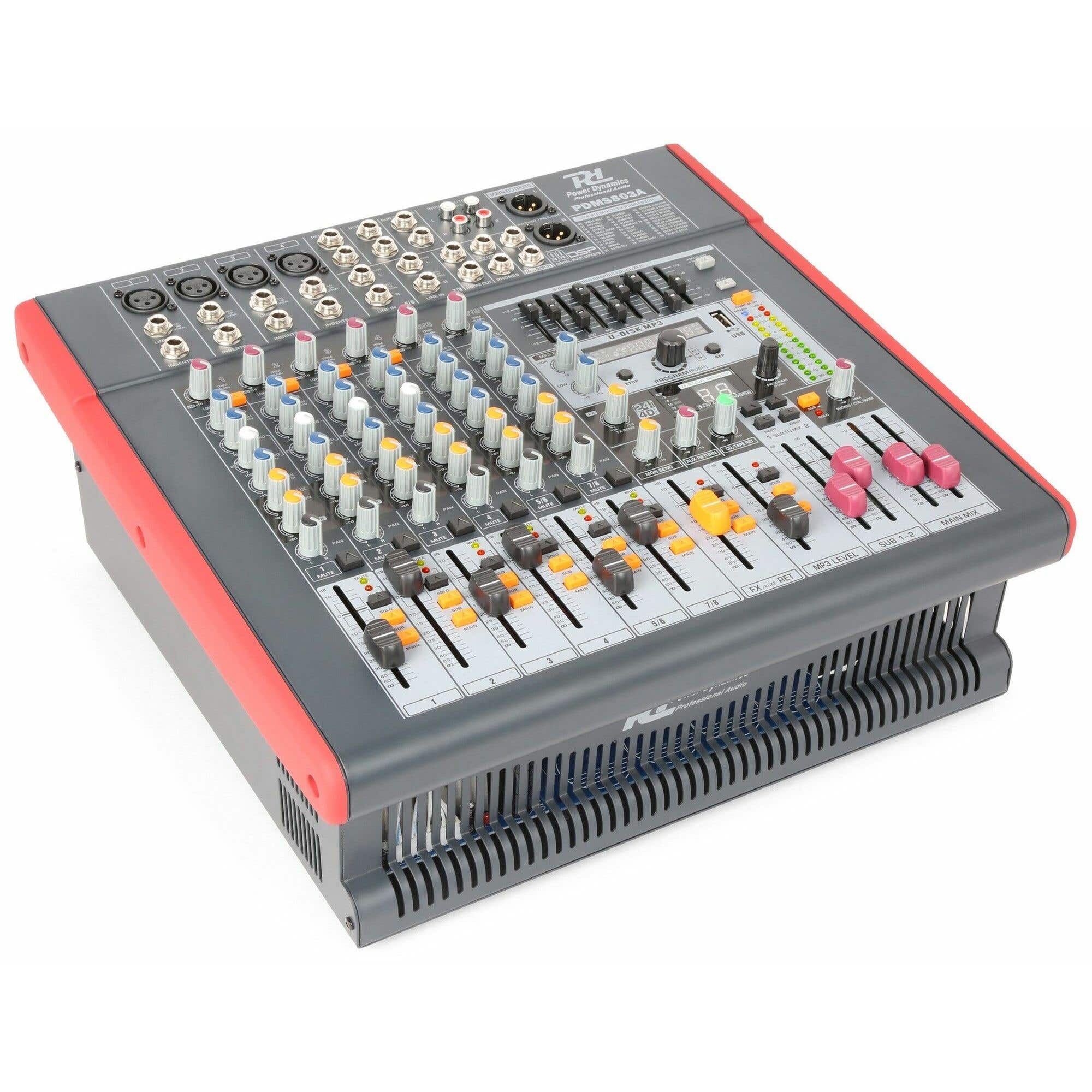 Power Dynamics PDM-S803A 8-Kanaals mixer met 800W versterker