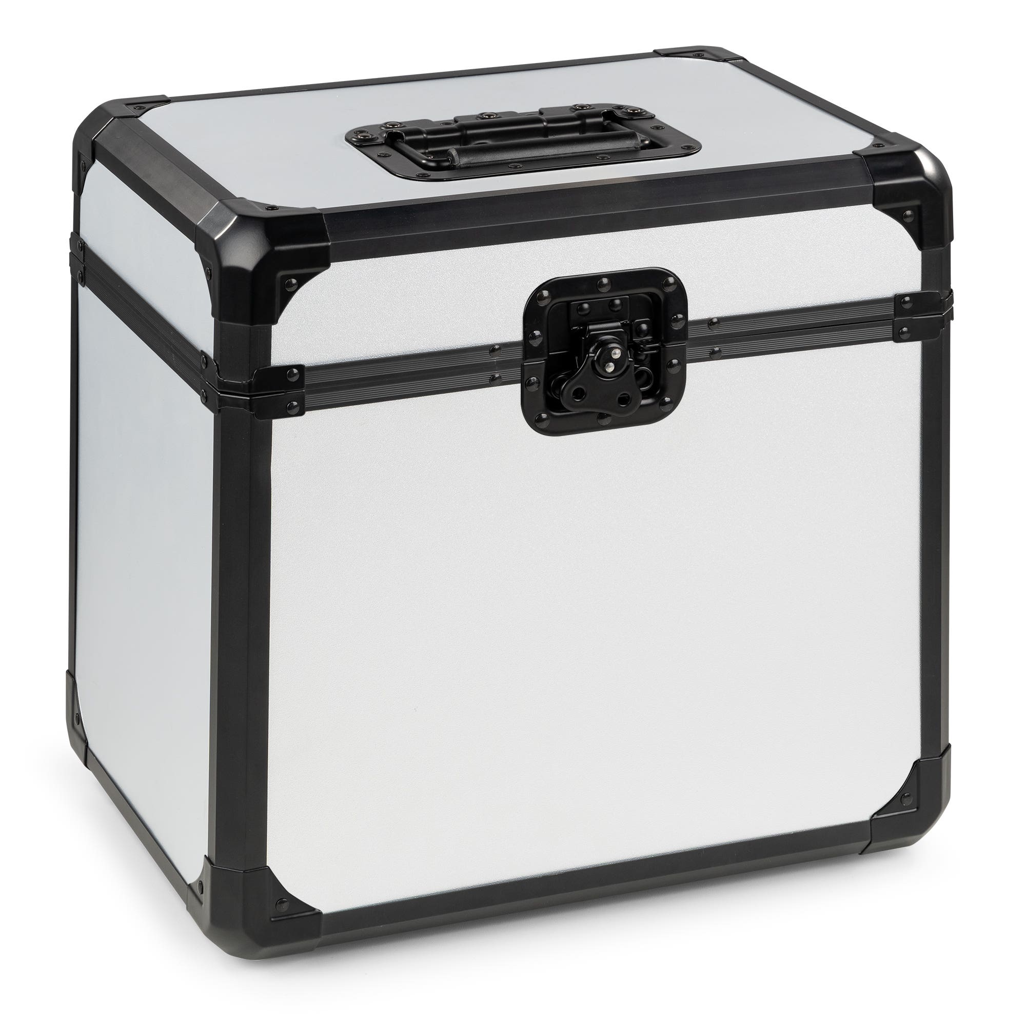Vonyx RC82 Platenkoffer - Vinyl case voor 70 platen - LP koffer voor 12 inch vinyl - Zilver