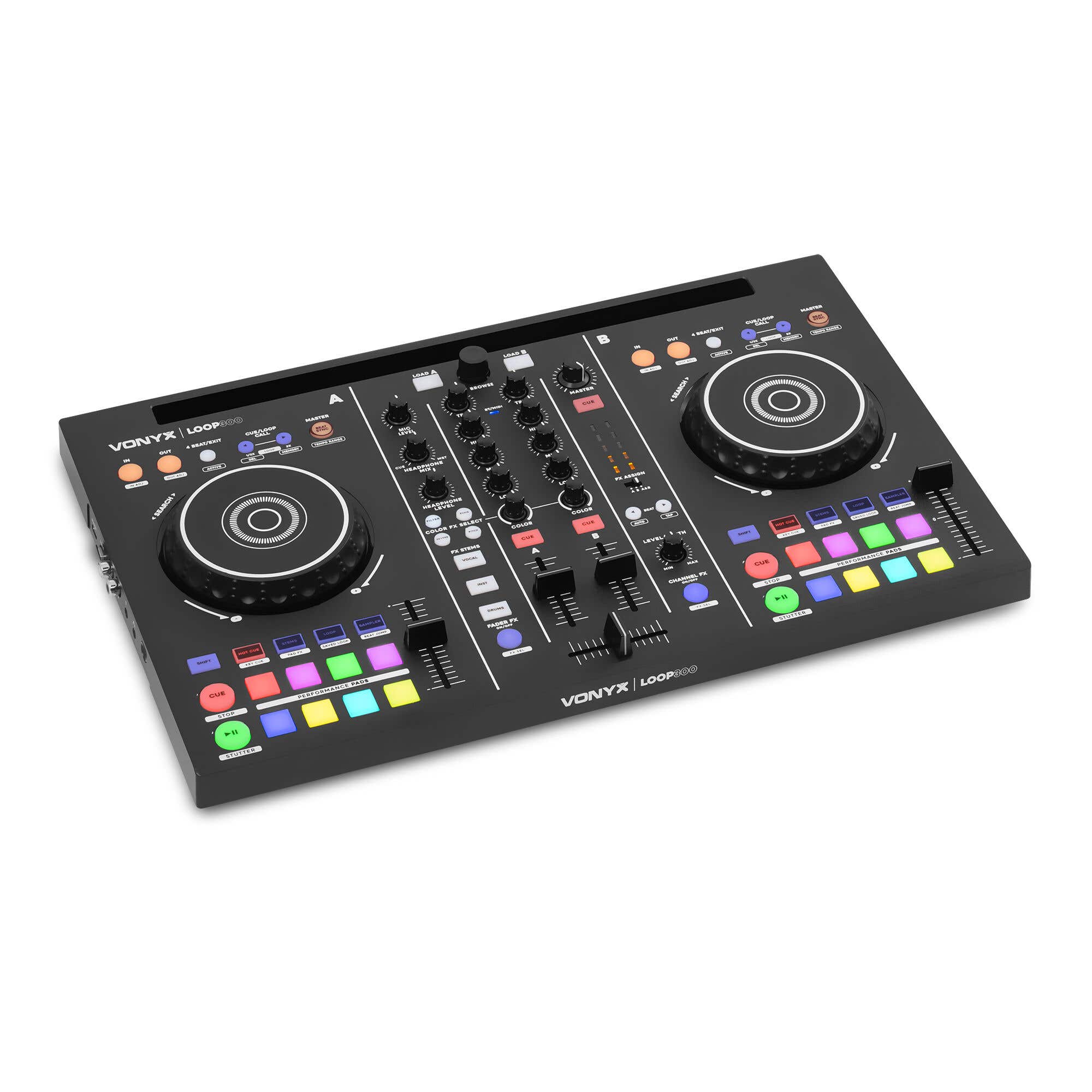 Retourdeal - Vonyx Loop300 DJ controller - Tweekanaals DJ controller - Met Virtual DJ LE - Midi DJ controller