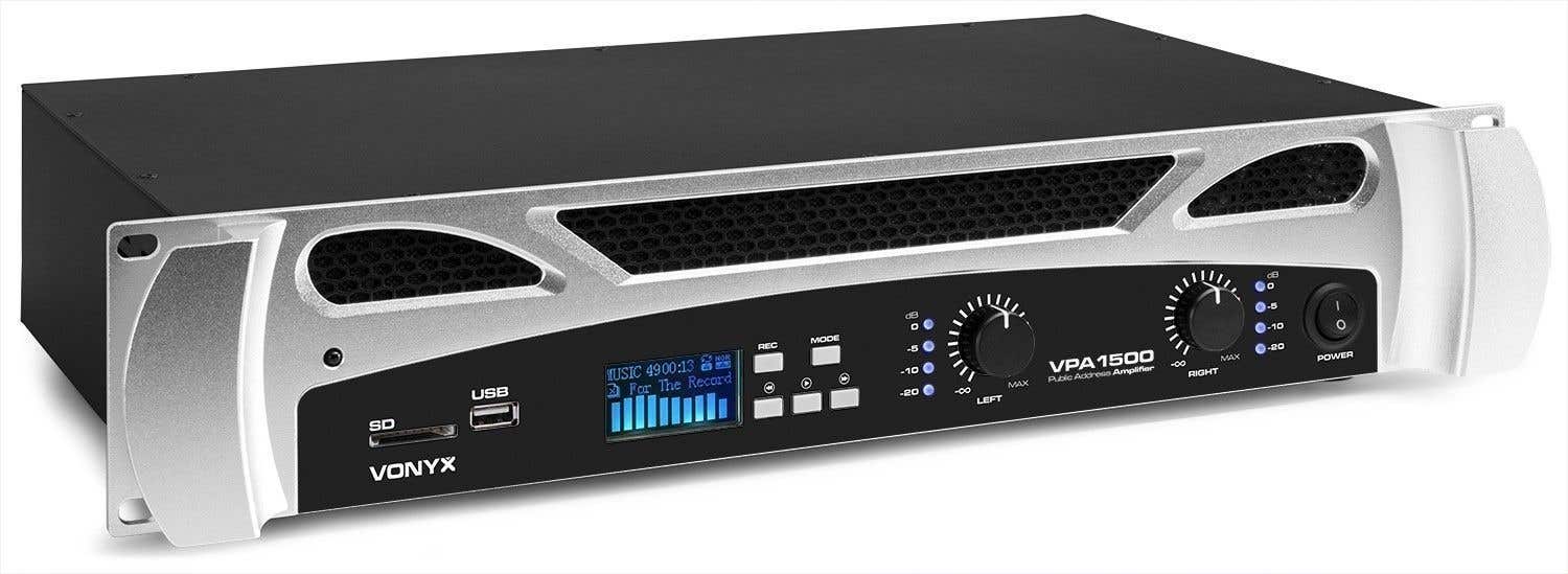Retourdeal - Vonyx VPA1500 versterker 2x 750W met Bluetooth en mp3