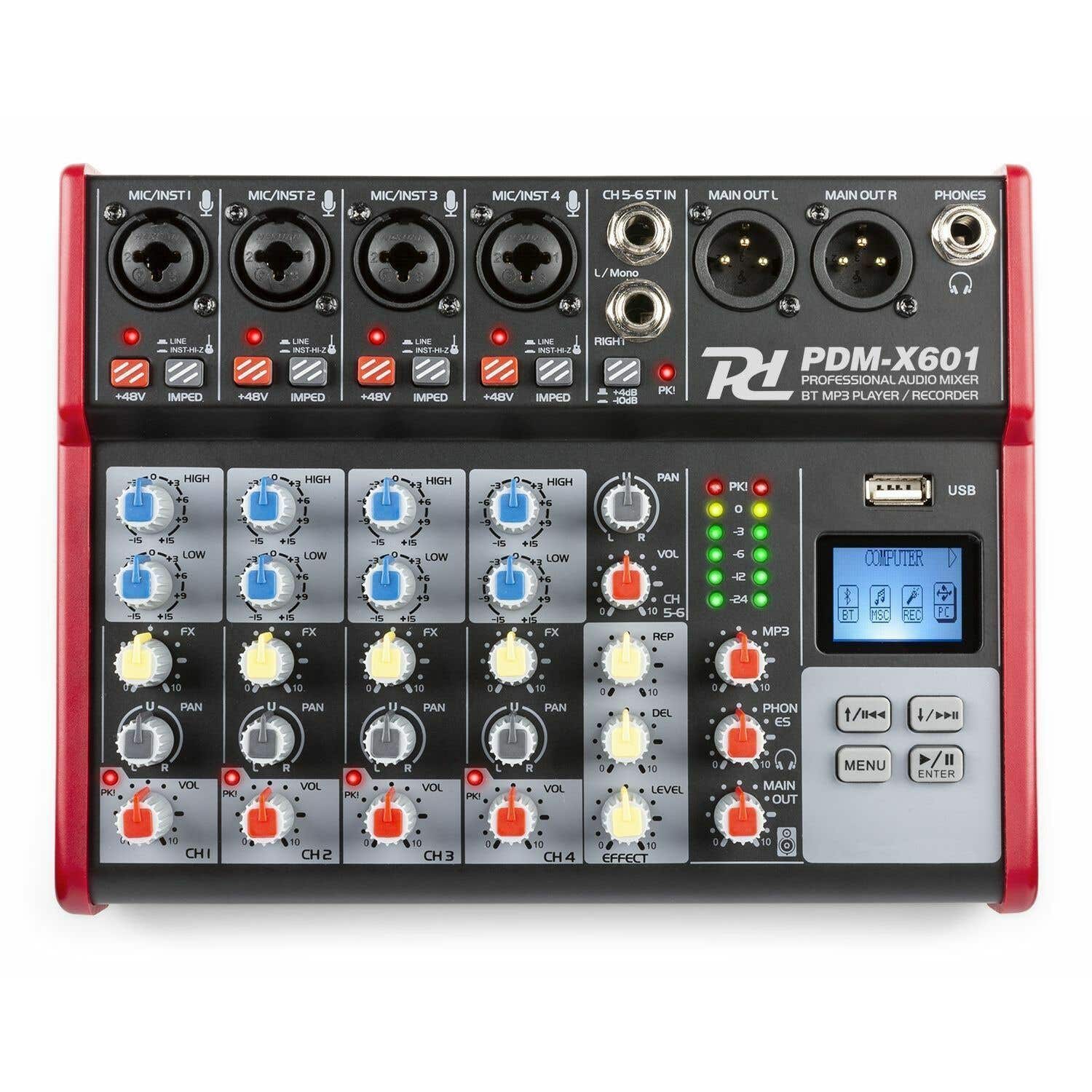 Retourdeal - Power Dynamics PDM-X601 - 6 kanaals mixer met Bluetooth