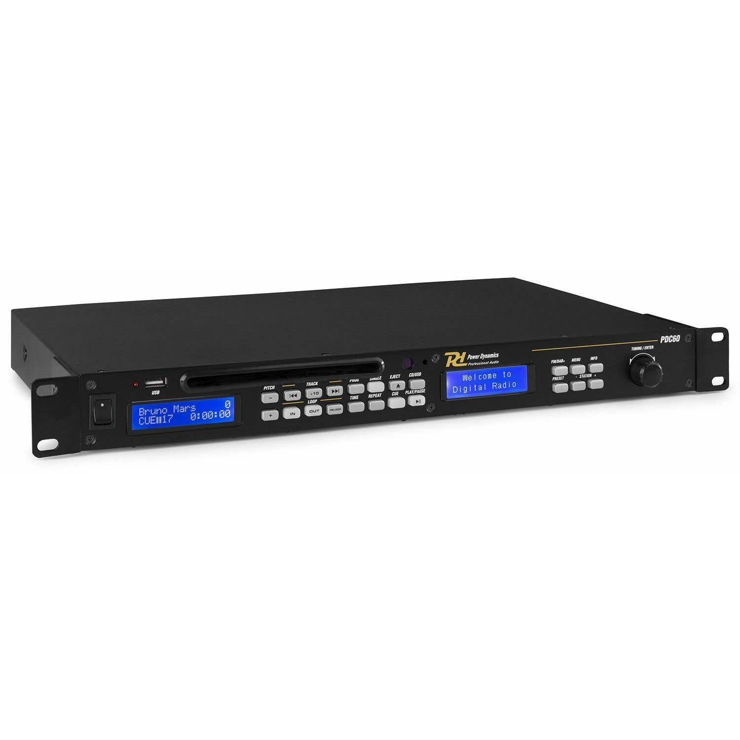 Power Dynamics PDC-60 DAB+ en FM radio met USB/CD speler