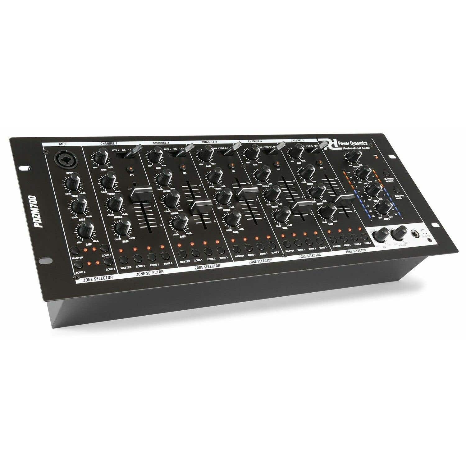 Retourdeal - Power Dynamics PDZM700 installatiemixer met 4 zones
