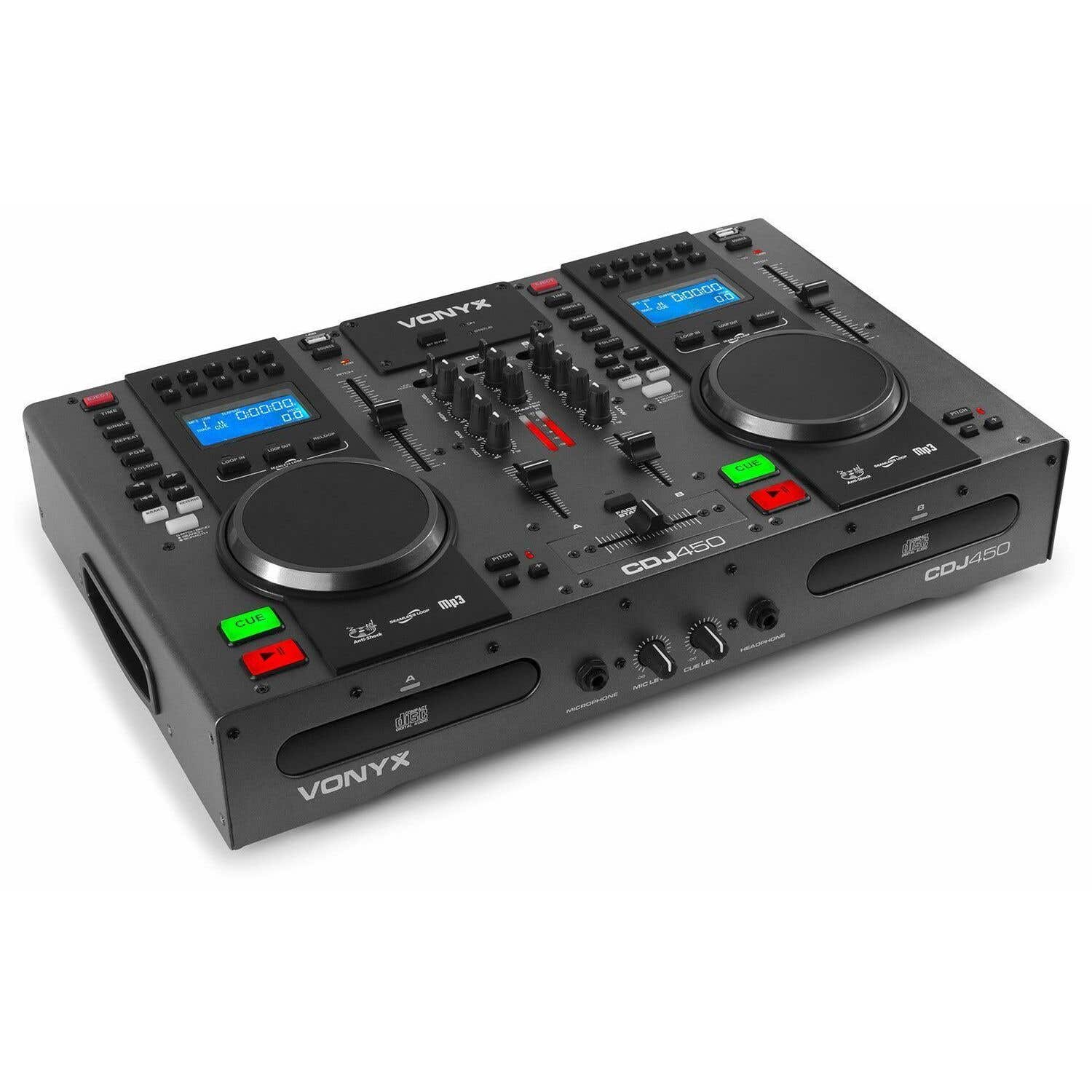 Retourdeal - Vonyx CDJ450 Dubbele CD/USB Speler / mixer met Bluetooth