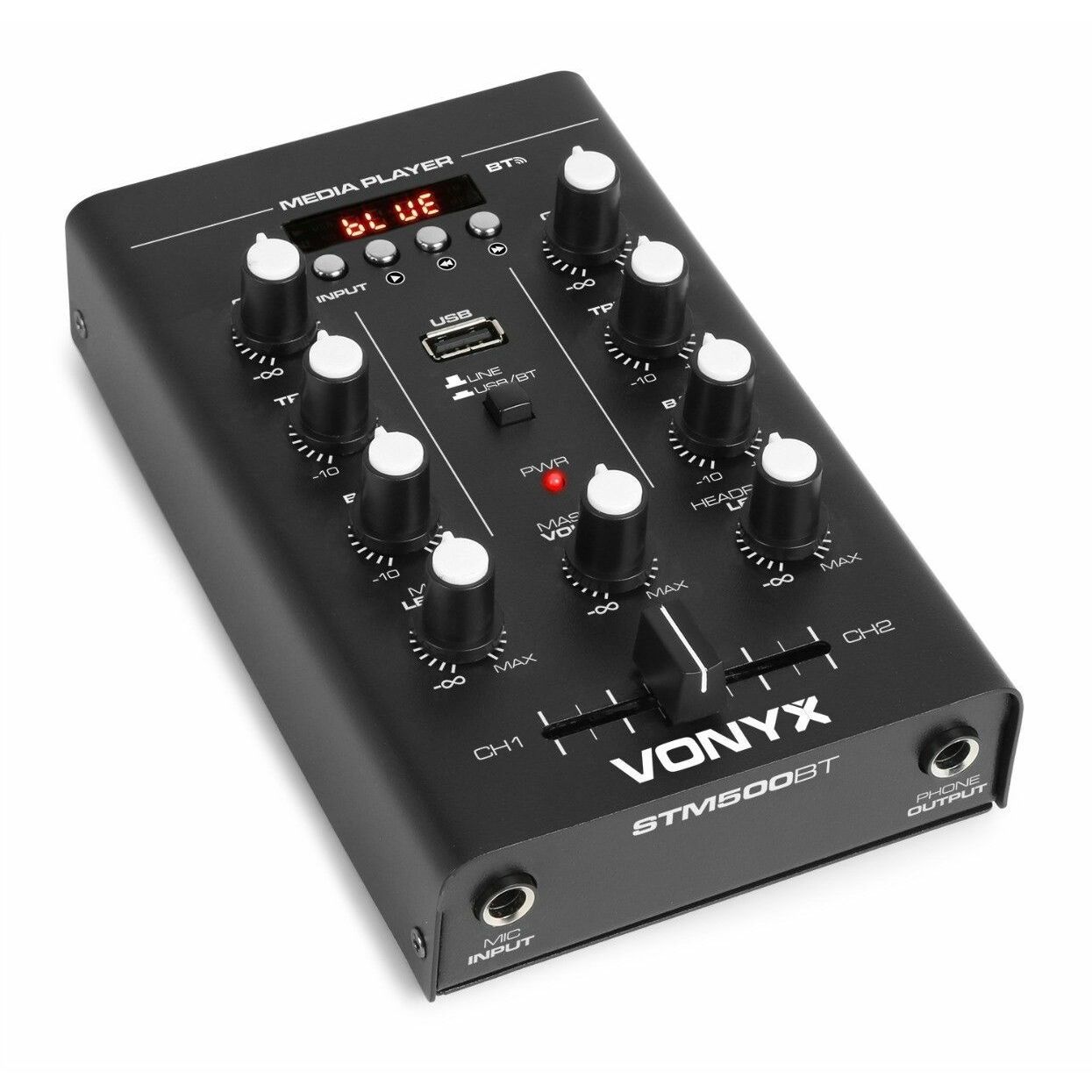 Retourdeal - Vonyx STM500BT 2-kanaals mixer met Bluetooth en mp3