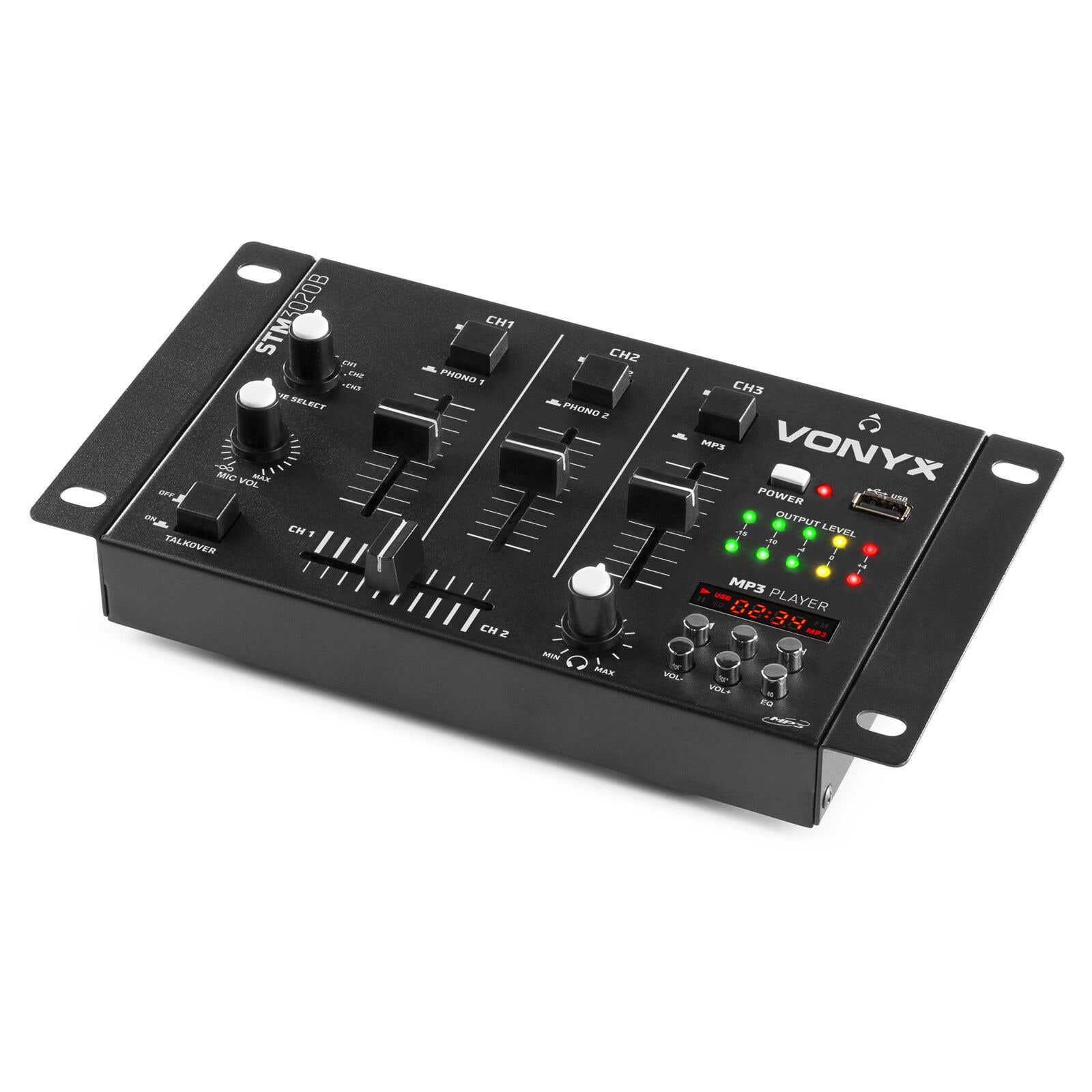 Vonyx STM-3020 4-Kanaals mengpaneel met USB MP3 - Zwart