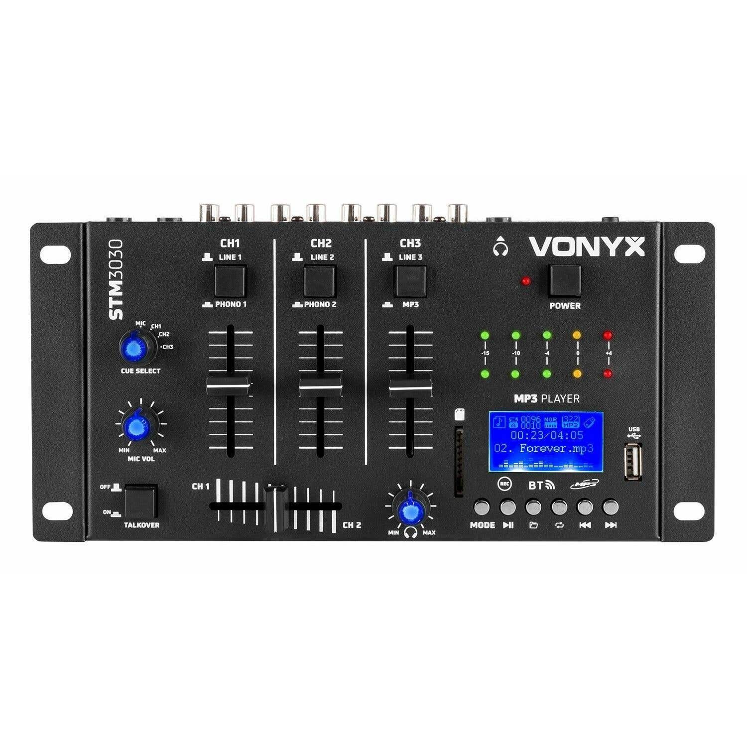 Vonyx STM3030 4 kanaals mixer met USB/SD MP3, Bluetooth en record functie