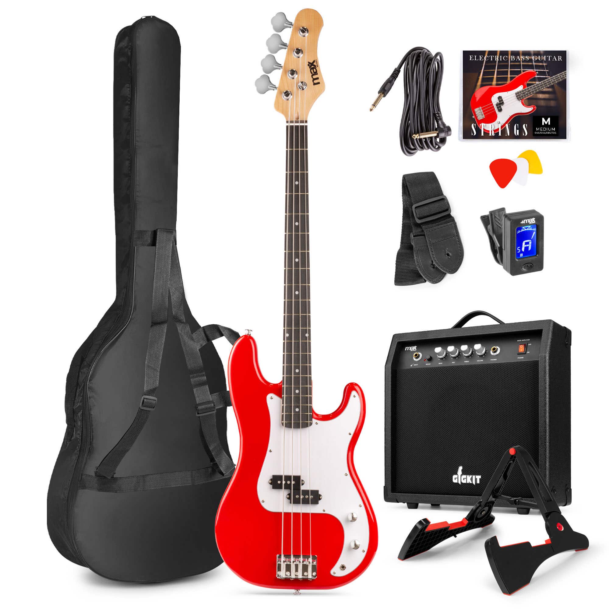 Retourdeal - Max Gigkit Basgitaar met 40 Watt versterker -