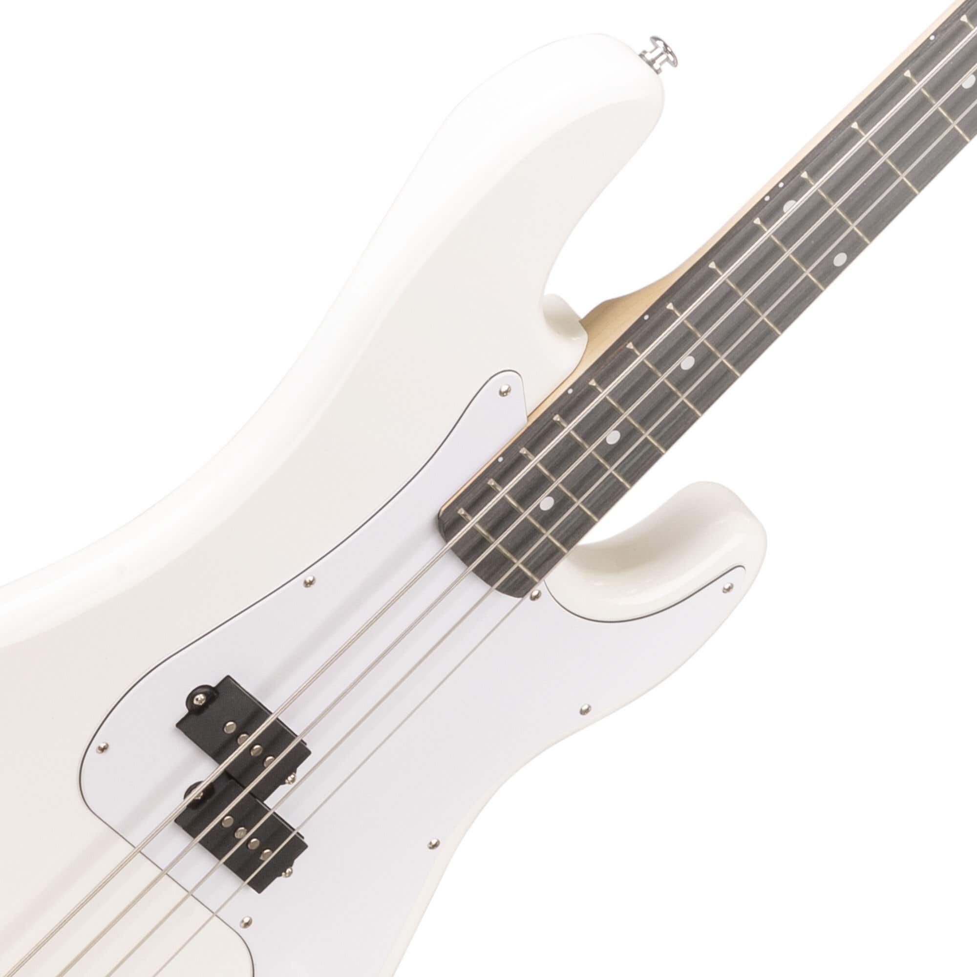 Max Gigkit Basgitaar met 40 Watt versterker - Gitaarstandaard - Gitaartas - 4/4 - Wit