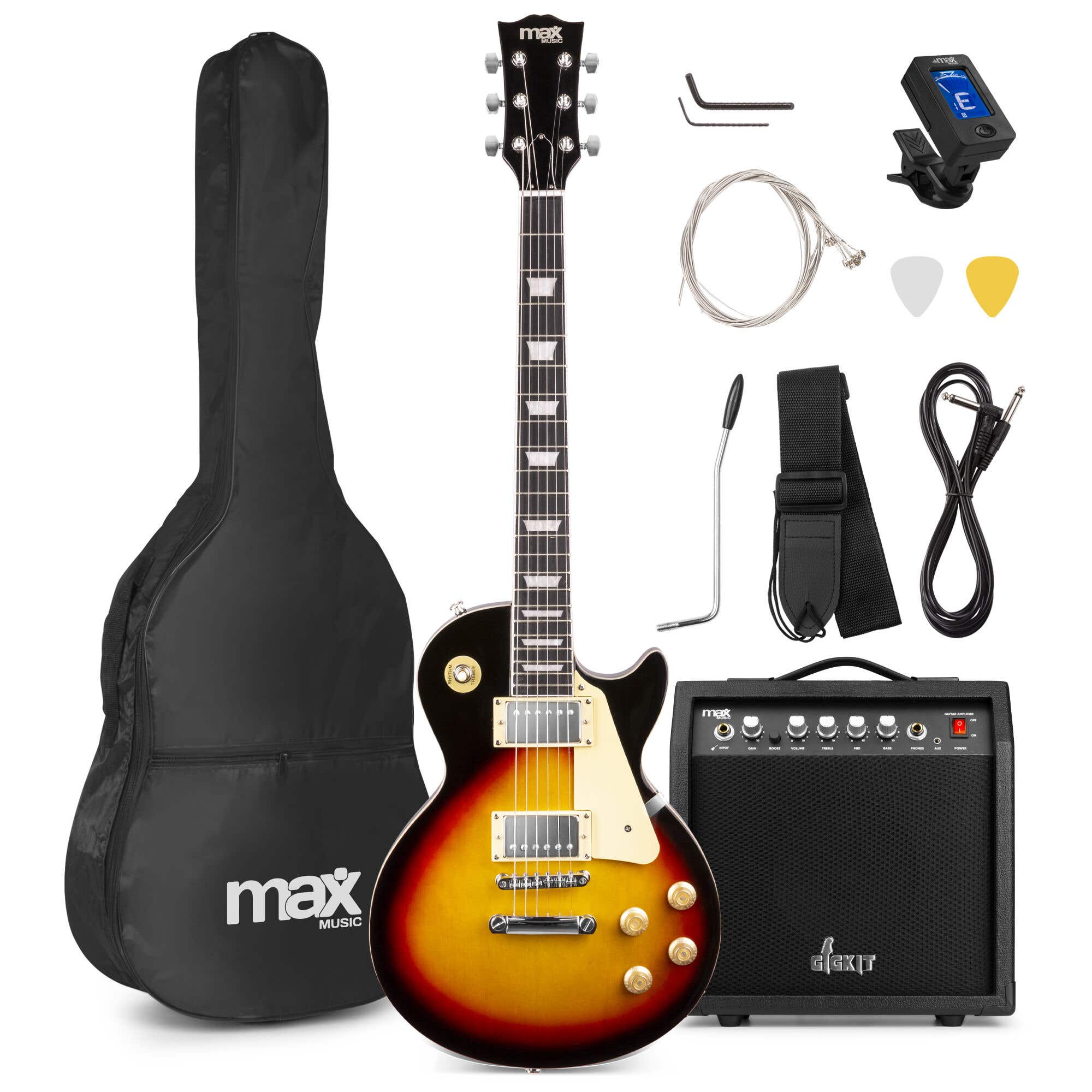 Retourdeal - Max Gigkit LP Elektrische gitaar - complete set met 40