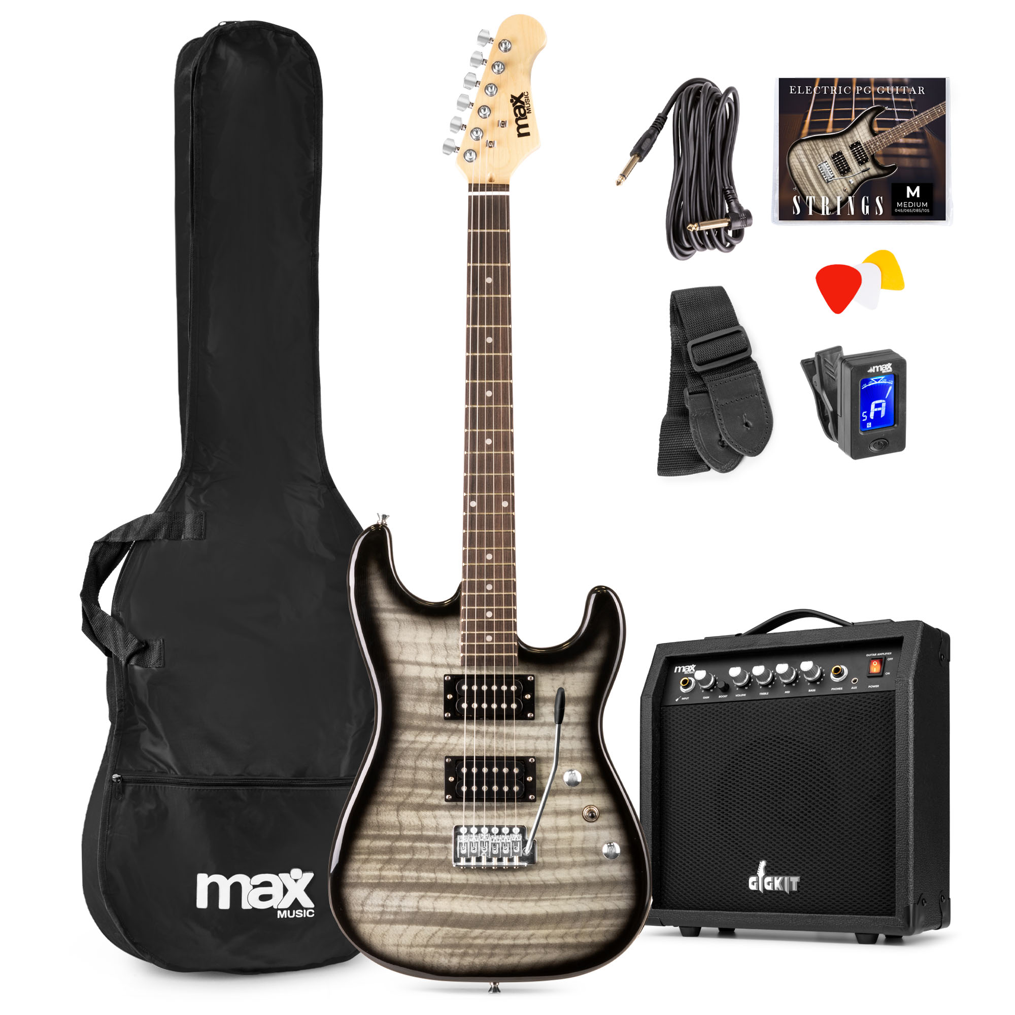 Max GigKit PG Elektrische gitaar met 40 Watt versterker en accessoires - Zwart