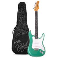 MAX Rebel ST Elektrische gitaar - Roasted maple hals met 22 frets - Incl. gitaartas - Metallic green