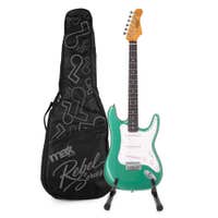 MAX Rebel ST Elektrische gitaar - Roasted maple hals - Incl. tas en standaard - Metallic green