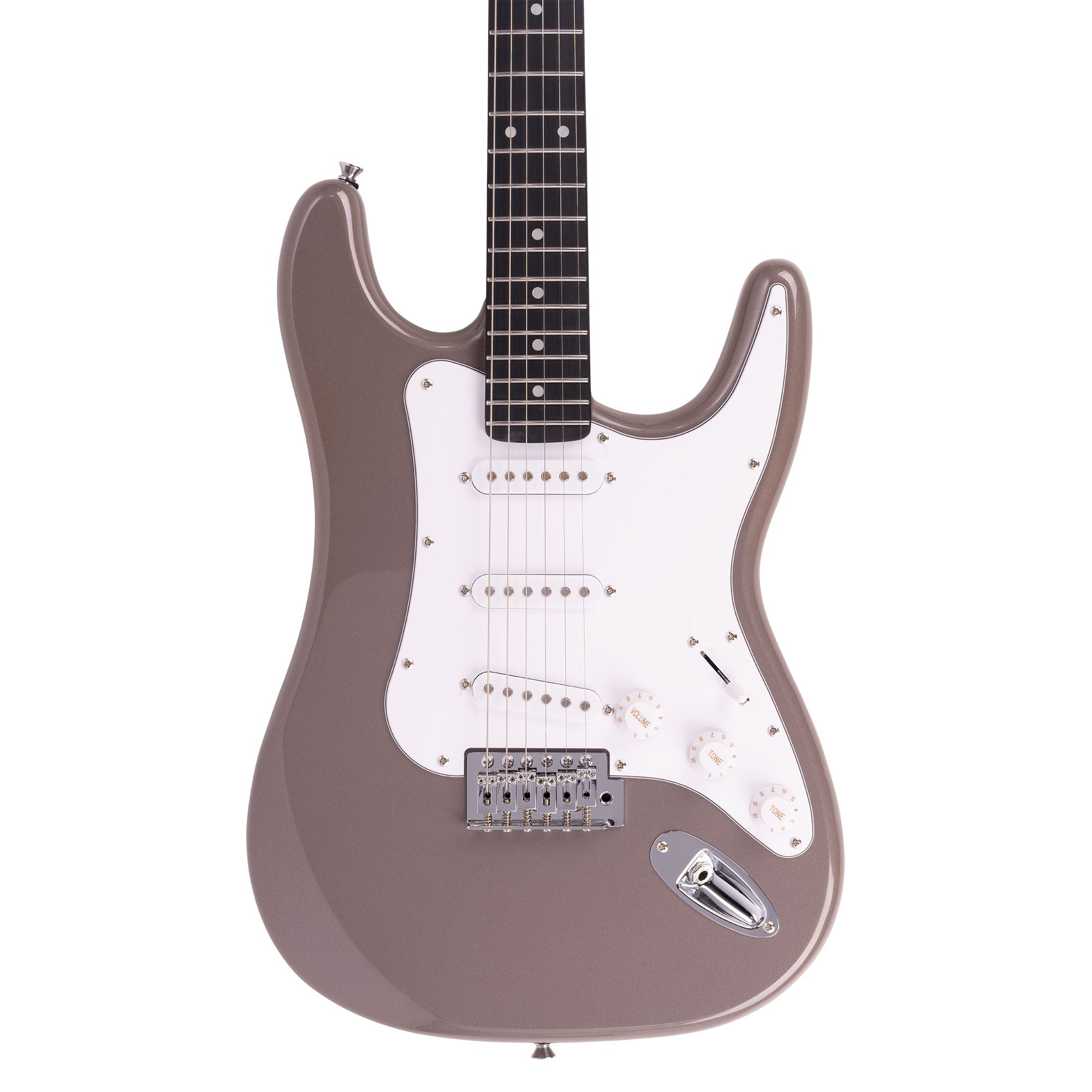 MAX Rebel ST Elektrische gitaar - Roasted maple hals met 22 frets - Incl. gitaartas - Gunmetal grey