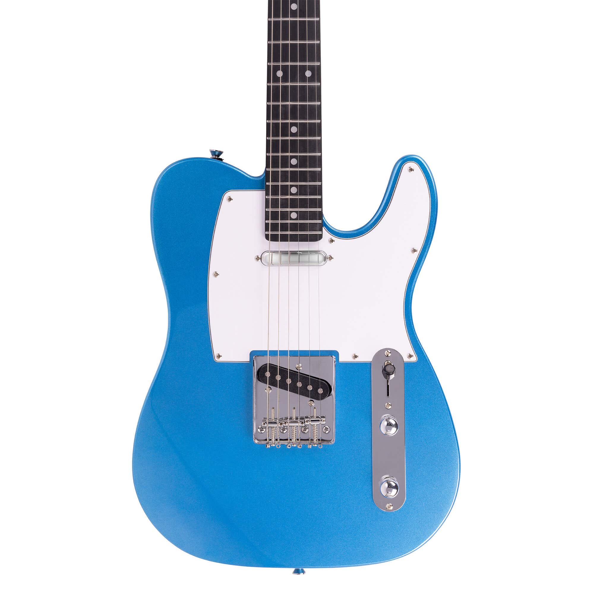MAX Rebel TE Elektrische gitaar - Roasted maple hals met 22 frets - Incl. gitaartas - Metallic Blue