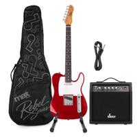 MAX Rebel TE Elektrische gitaar - Compleet incl. tas, standaard en versterker - Metallic Red