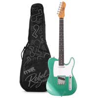 MAX Rebel TE Elektrische gitaar - Roasted maple hals met 22 frets - Incl. gitaartas - Metallic Green